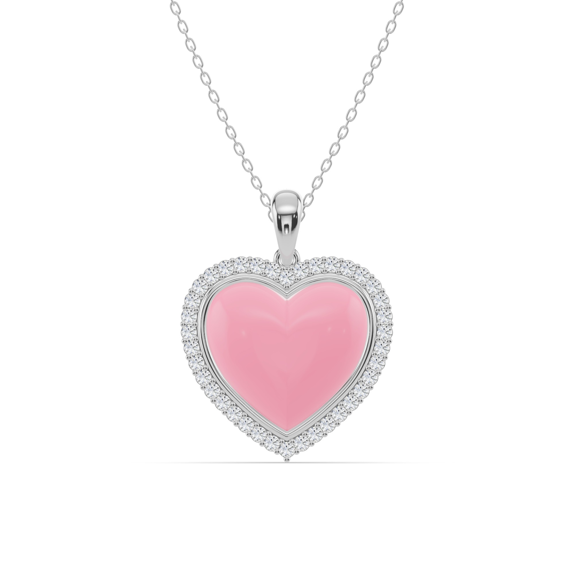Forever Heart Halo Diamond Necklace