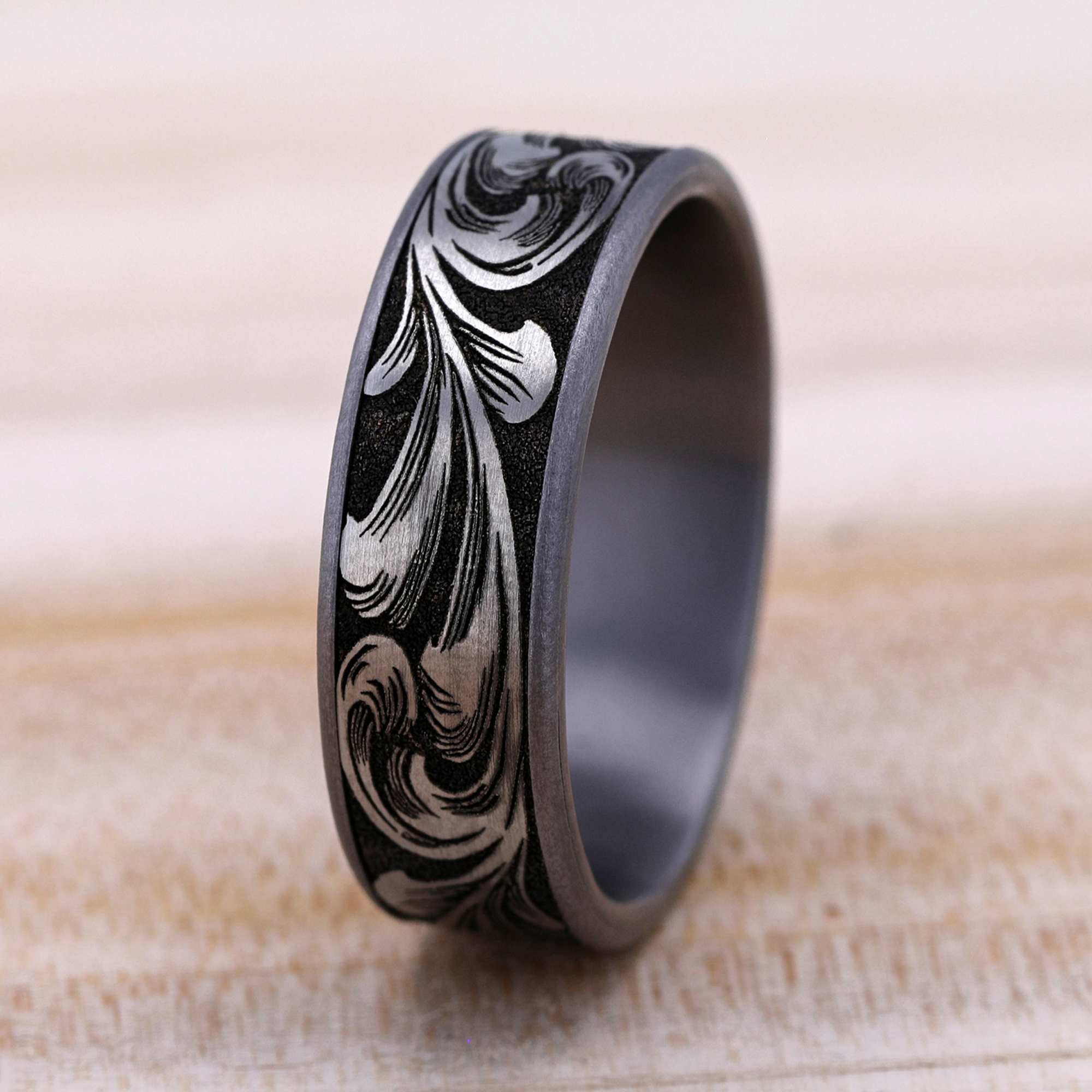 Scrollforge Engraved Two-Tone Comfort-Fit Band (7.5mm)