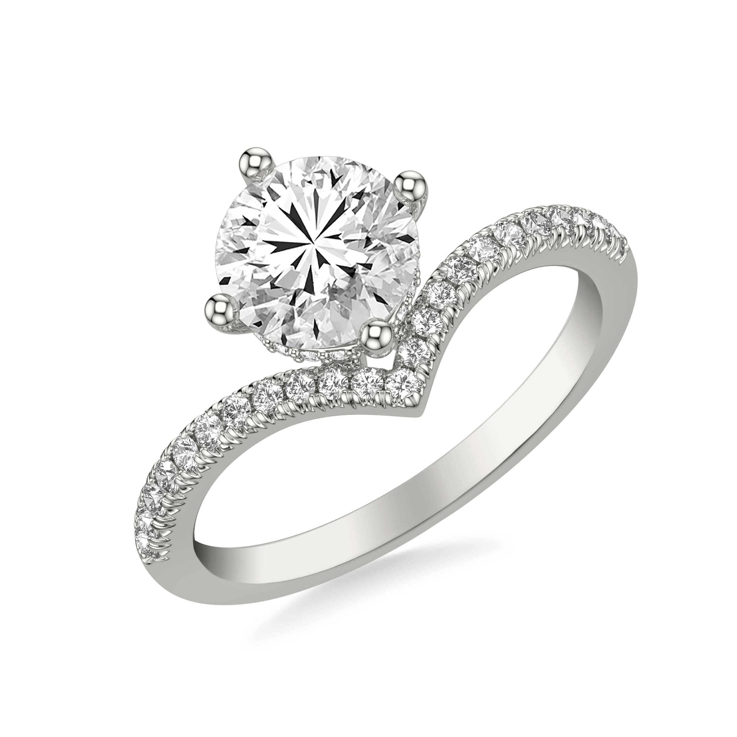 Zoe Pave Chevron Engagement Ring
