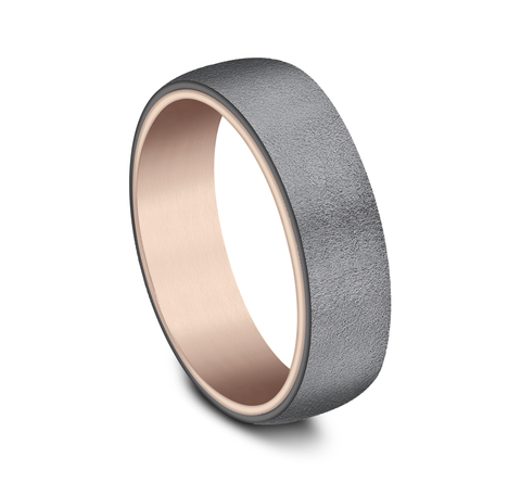 Mineral Finish Tantalum Two-Tone Comfort-Fit Band (6.5mm)