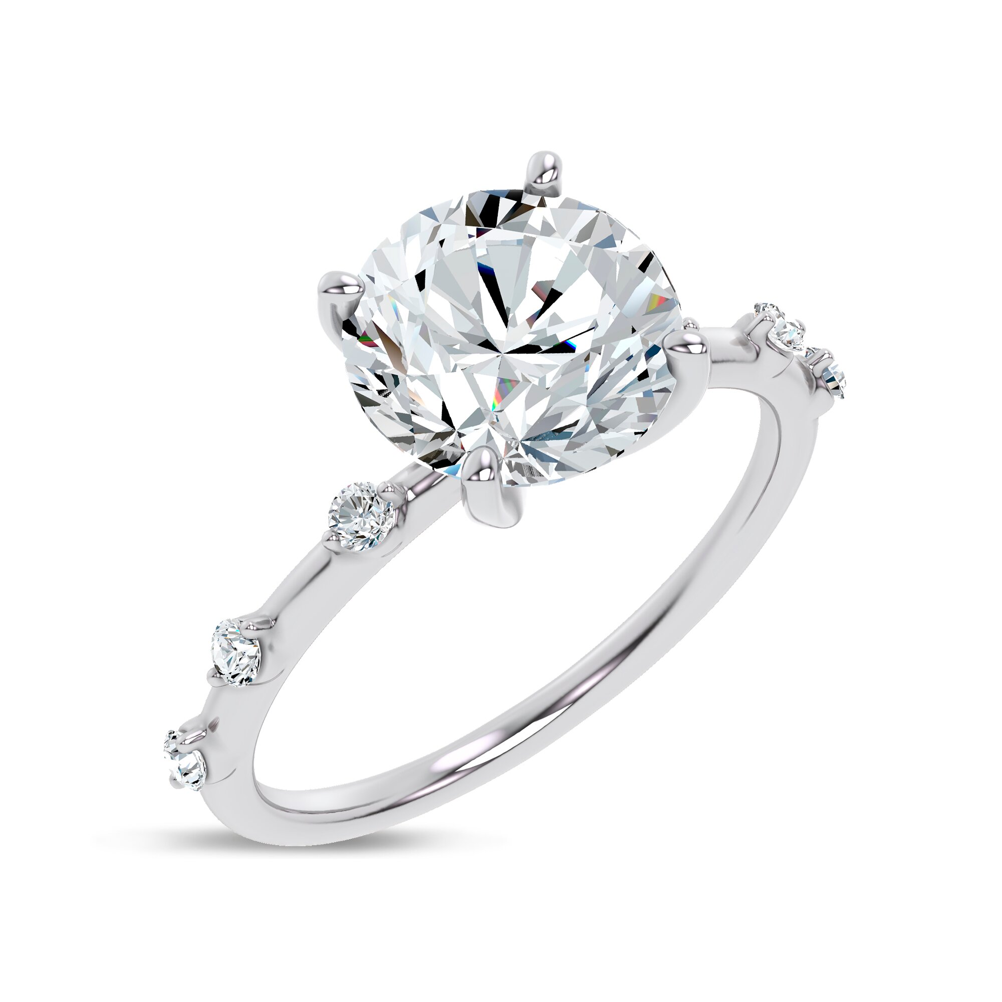 Starlight Spaced Diamond Engagement Ring