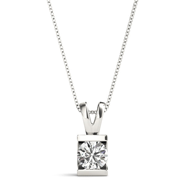 Bar Set Diamond Solitaire Necklace