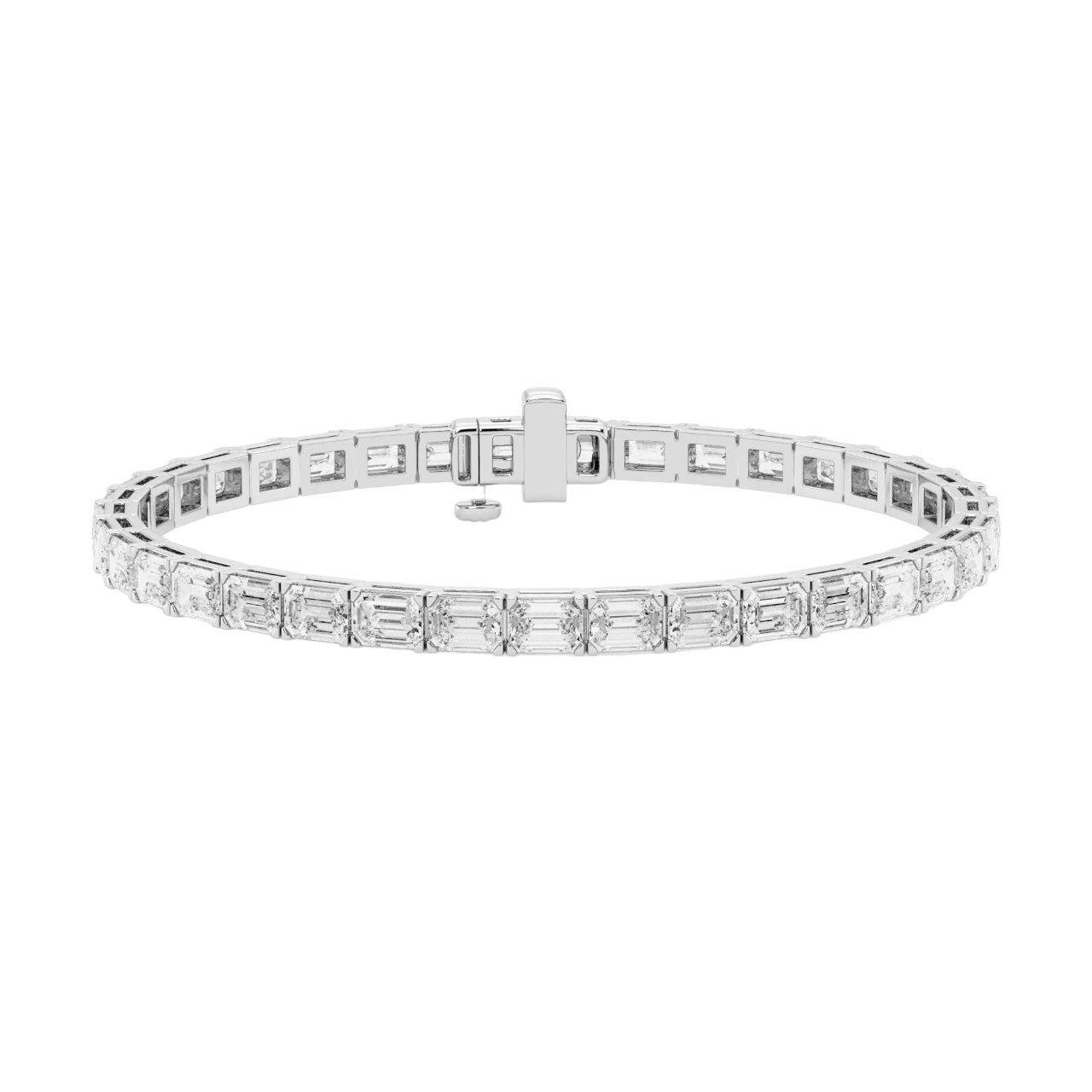 Emerald Diamond East-West Tennis Bracelet