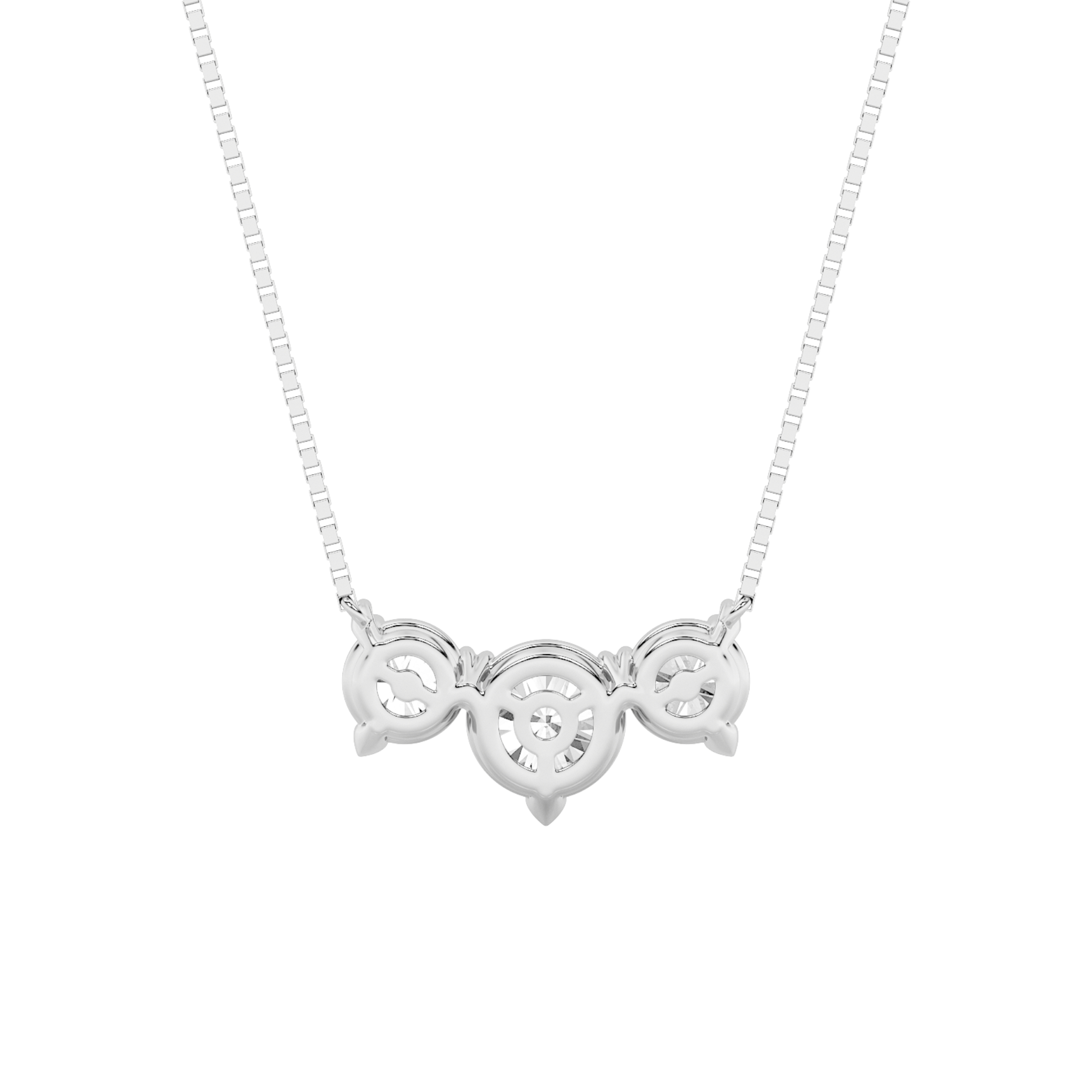 Three Stone Heart Prong Round Lab Diamond Necklace (2.00 ct. tw.)