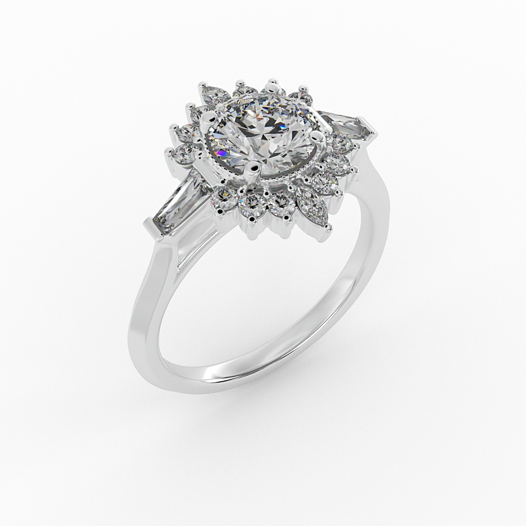 Gabrielle Halo Engagement Ring