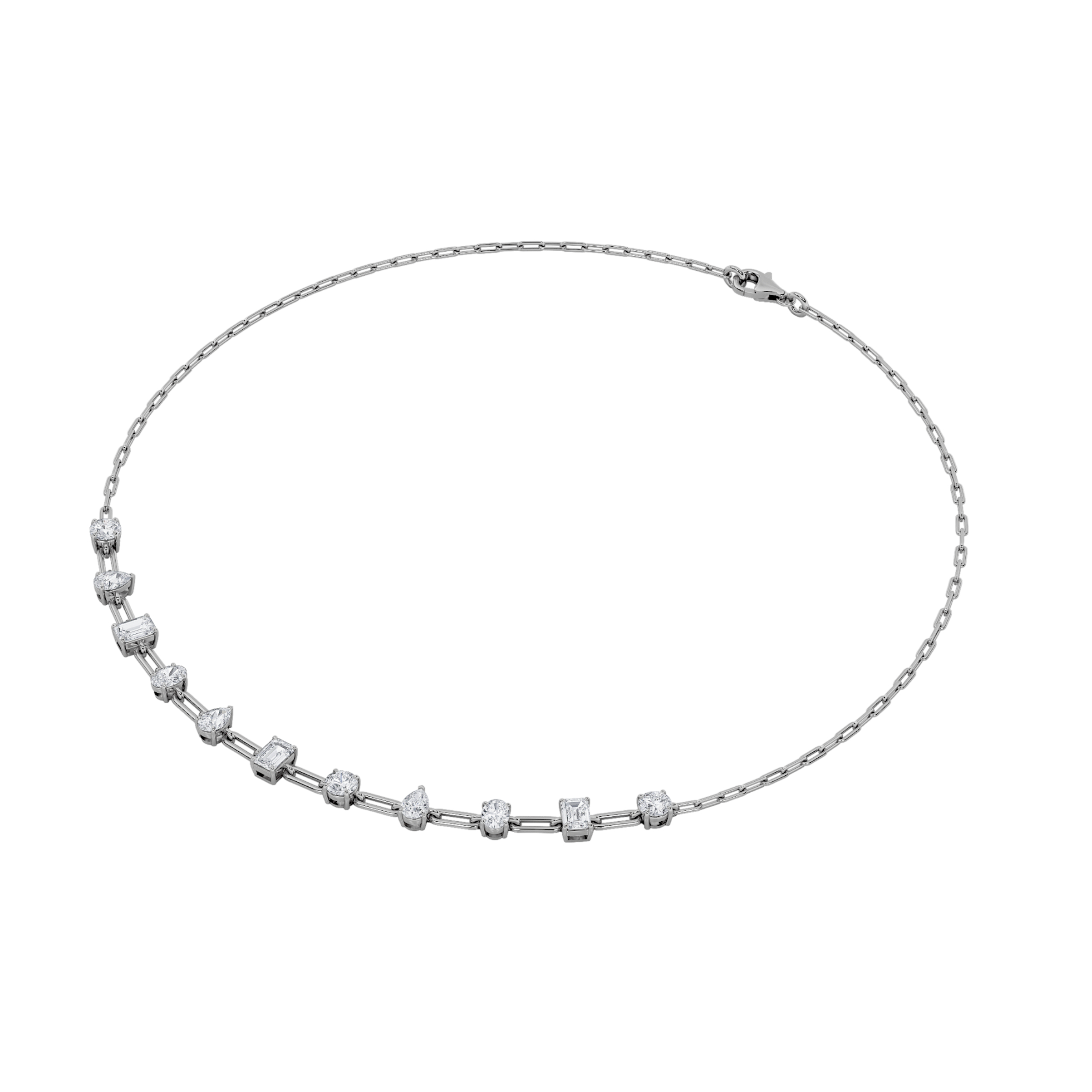 Mixed Shape Lab Diamond Link Necklace (4.00 ct. tw.)