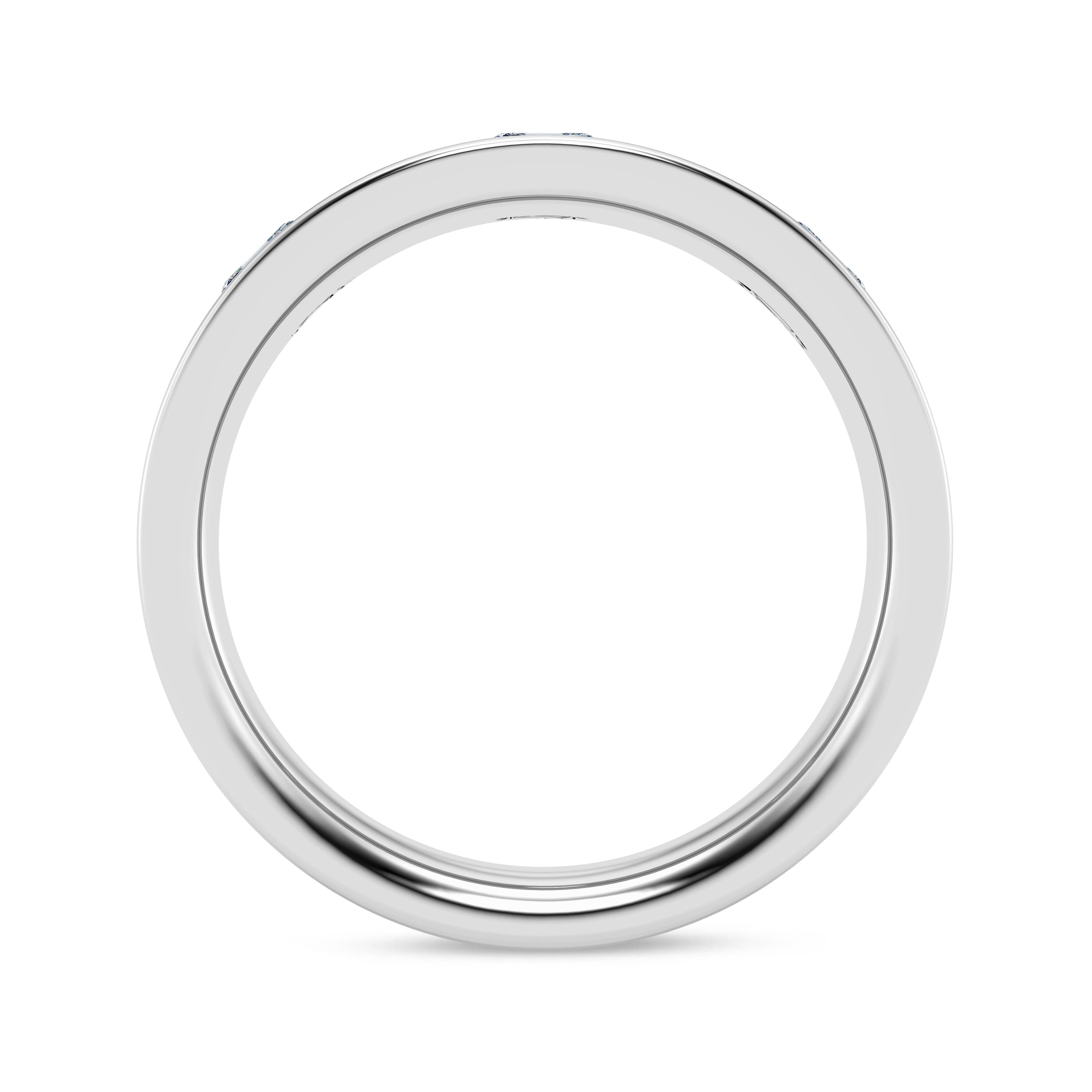 Flush Set Emerald-Cut Diamond Band (7mm)