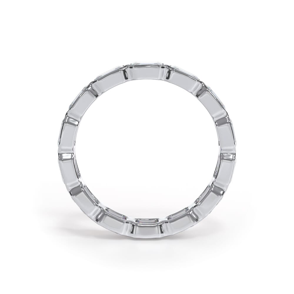 Bellora East-West Emerald-Cut Diamond Bezel Band