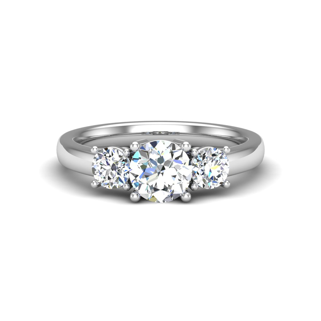 Eleanor Round Three-Stone Engagement Ring