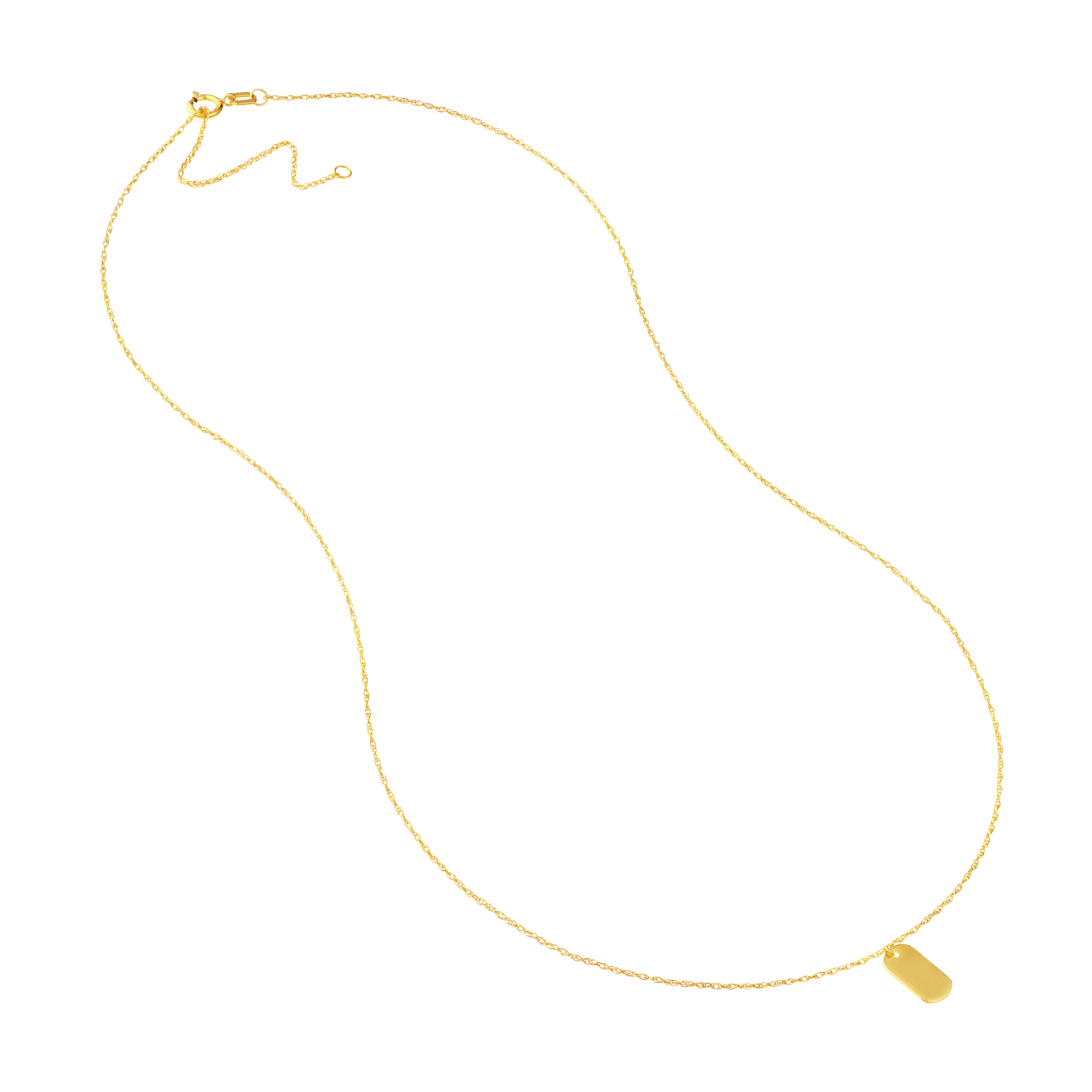 Mini Dog Tag Gold Necklace