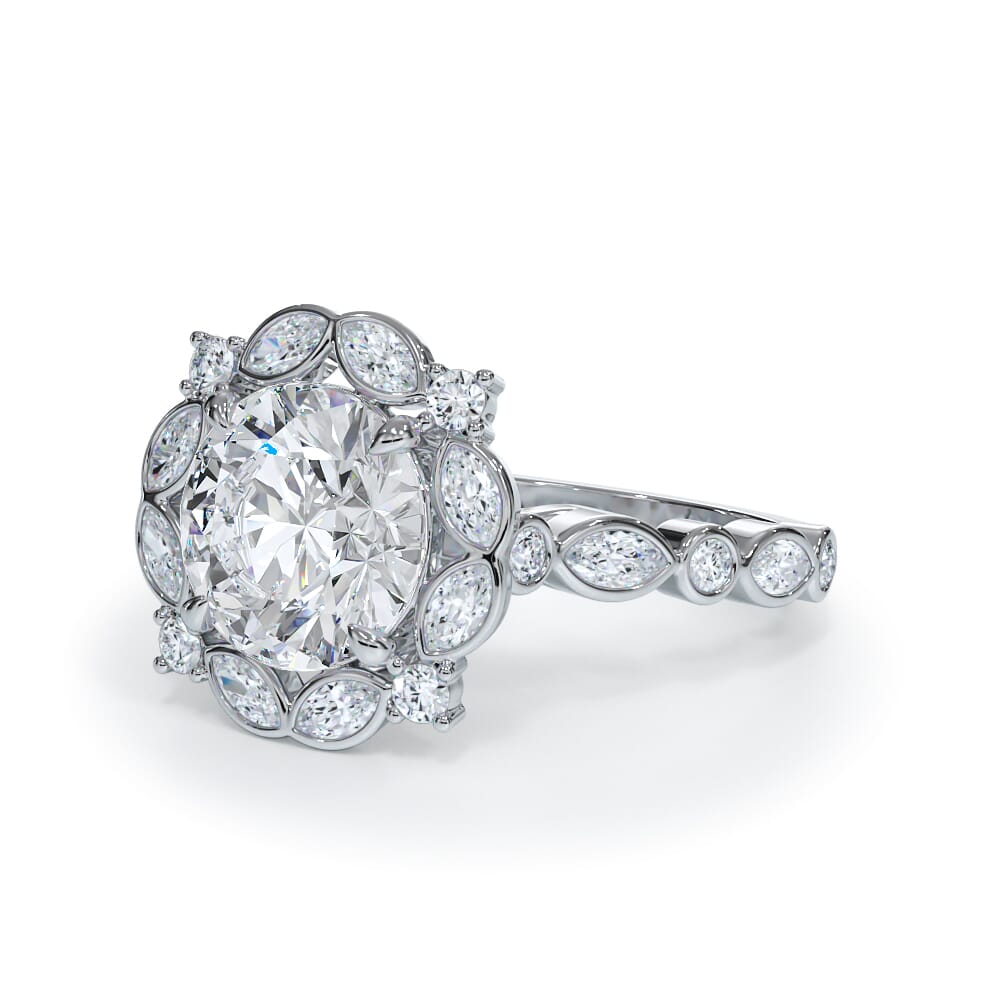 Luminaria Bezel Marquise Halo Ring