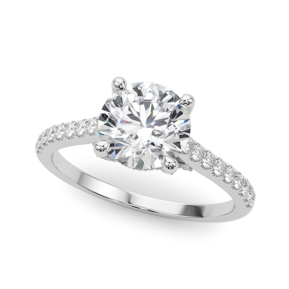 Kendi Trellis Style Pave Diamond Engagement Ring