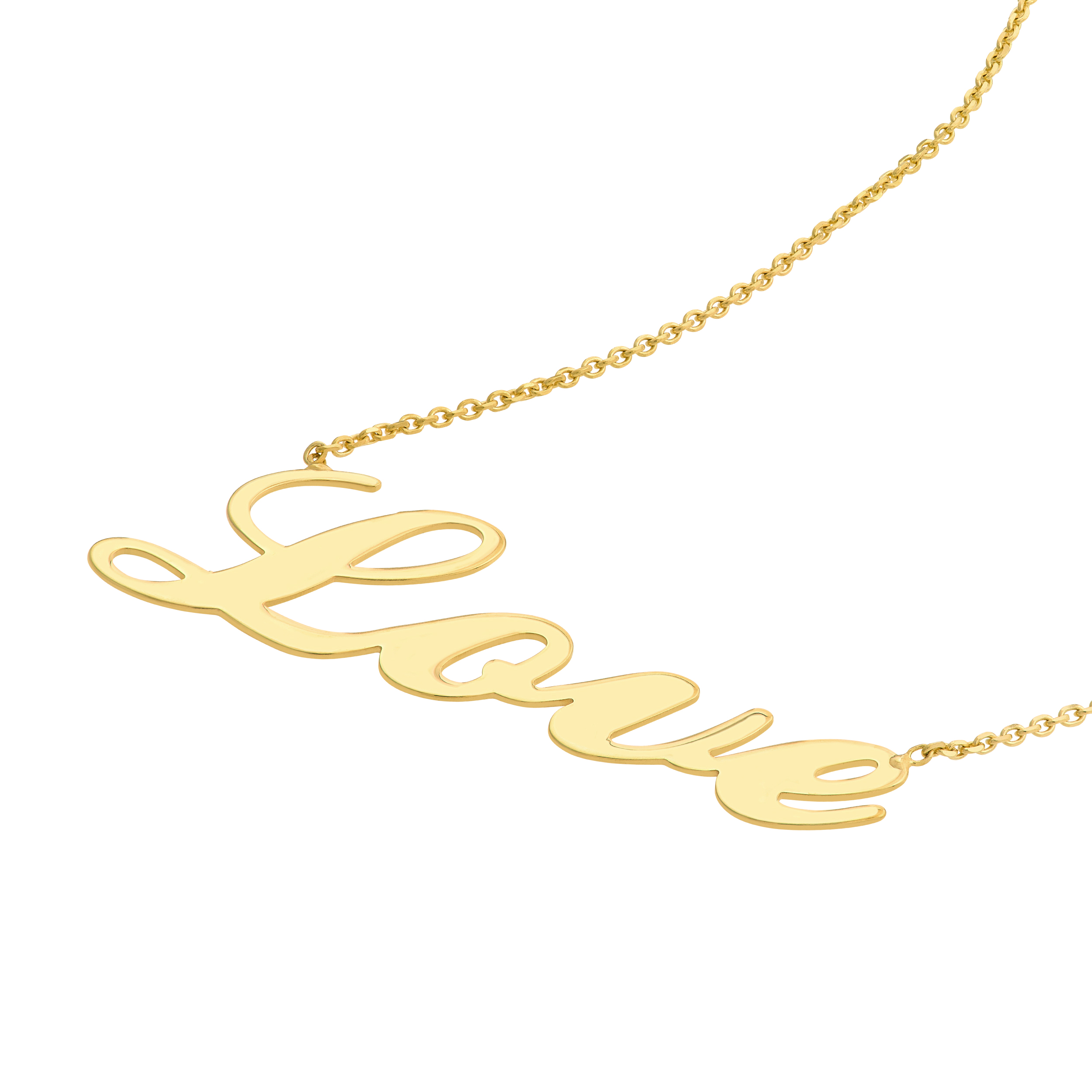 Love Script Gold Necklace