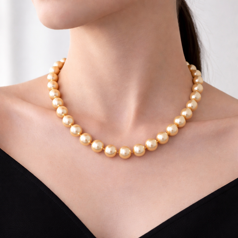 Golden South Sea Pearl Necklace (13-16mm)