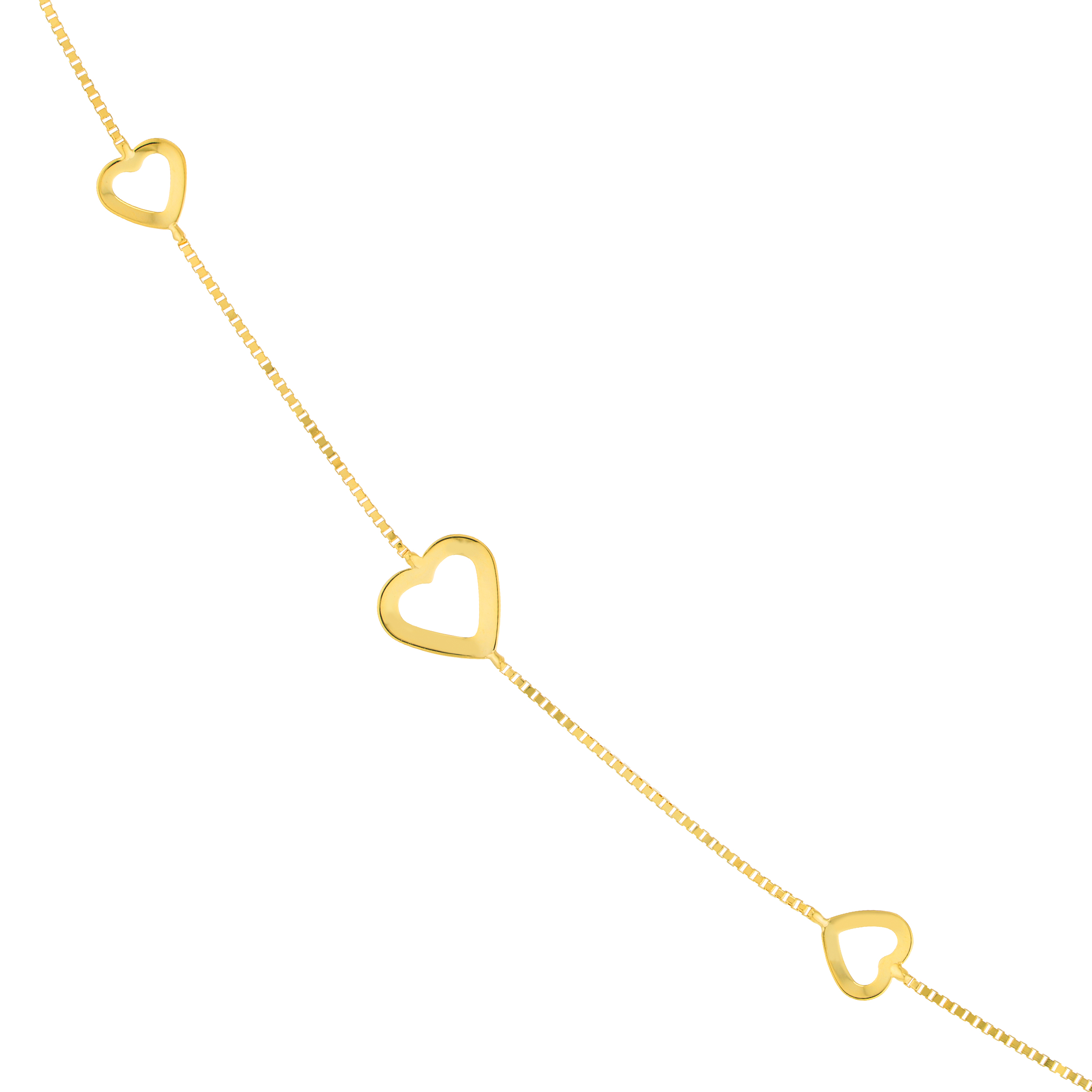 Open Hearts Gold Station Necklace