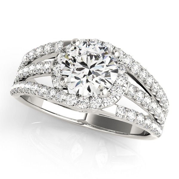 Neela 3 Row Pave Diamond Engagement Ring