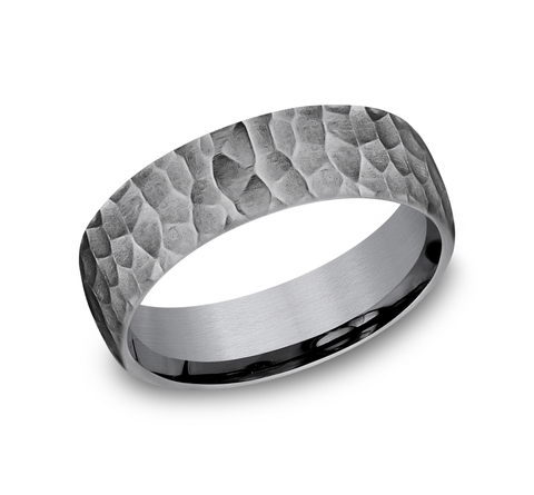 Slate Hammered Comfort-Fit Band (6.5mm)