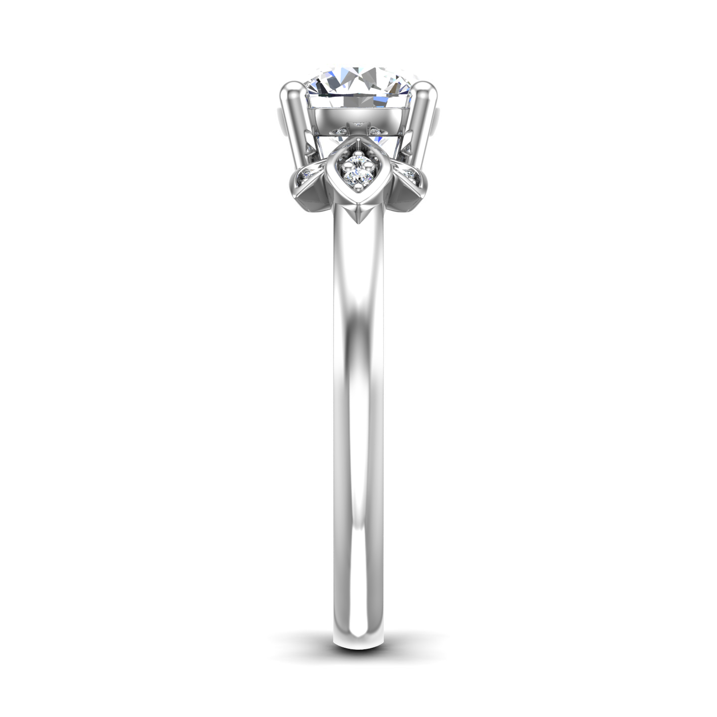 Abby Pave Leaf Engagement Ring