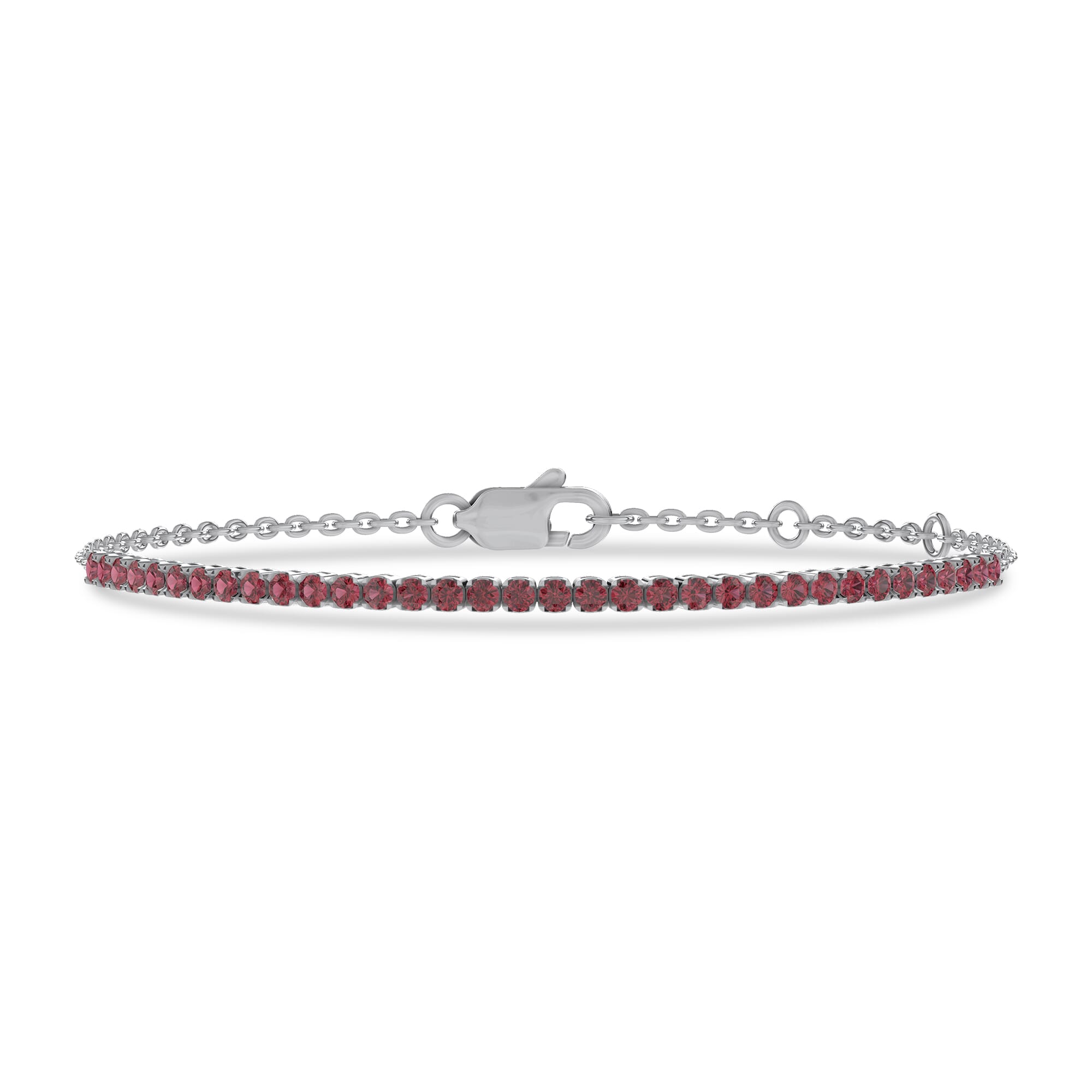 Lab Ruby Tennis Chain Bracelet (1 ct. tw.)
