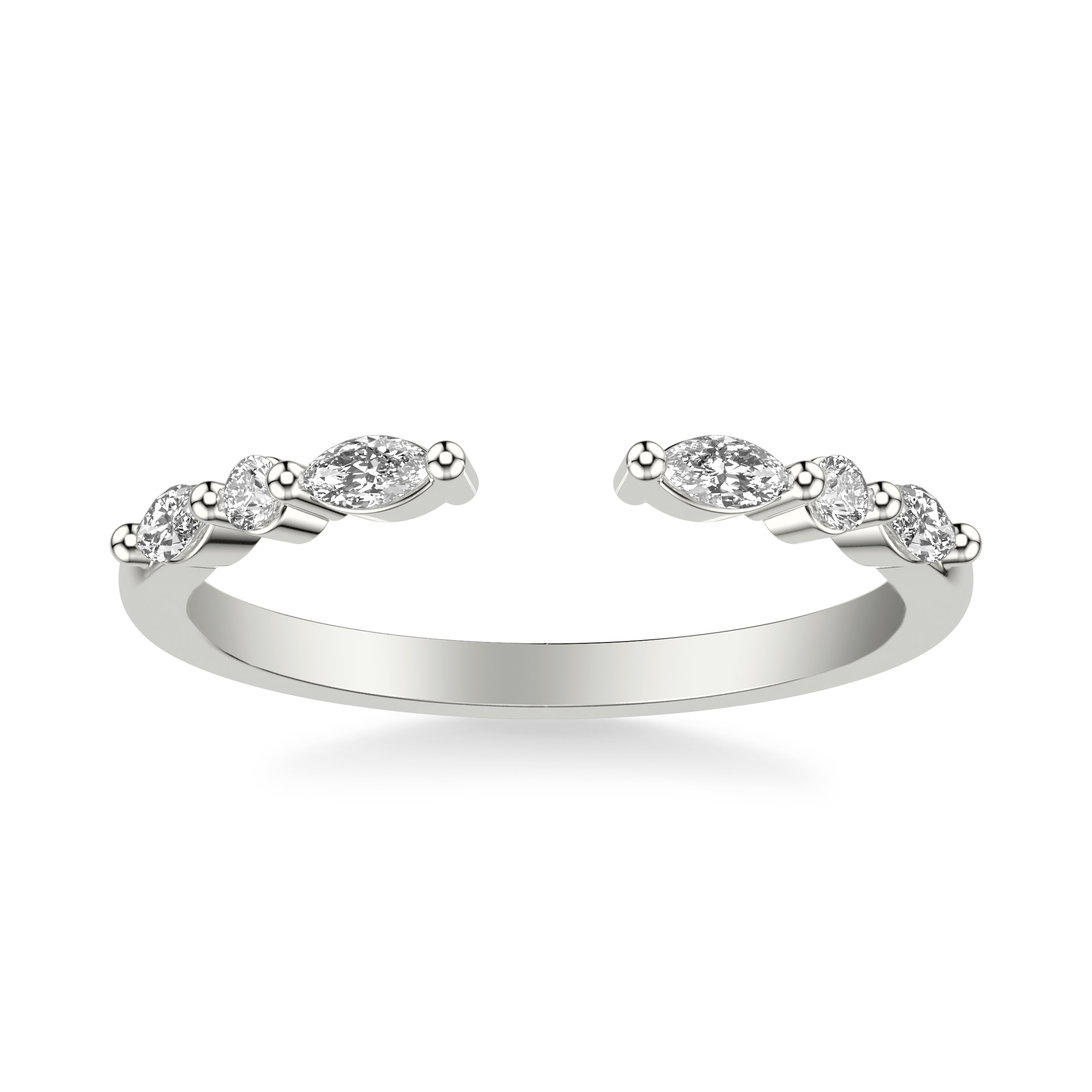 Zora Alternating Marquise and Round Diamond Open Band