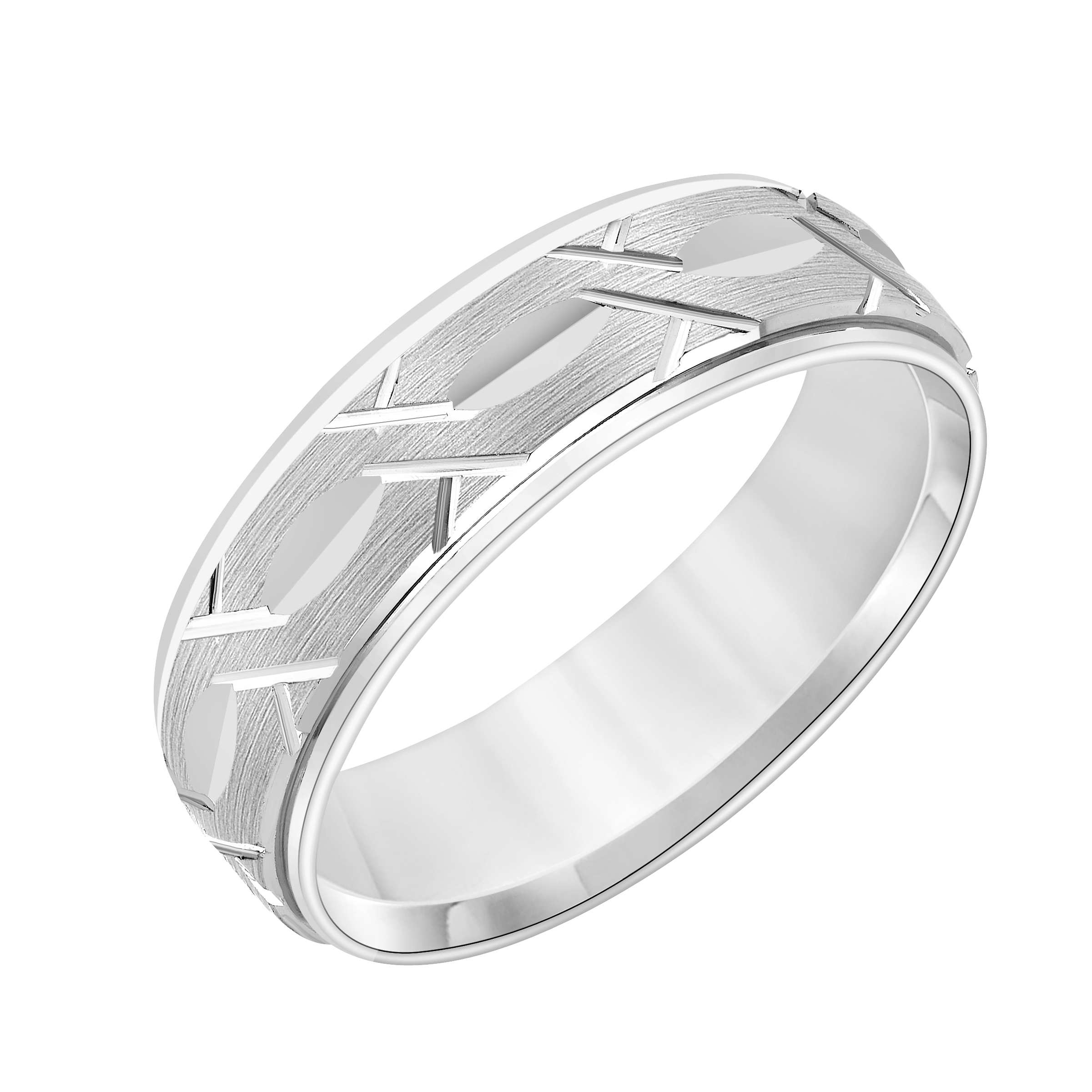 Carved Brush Swiss Cut Band (6.5mm)