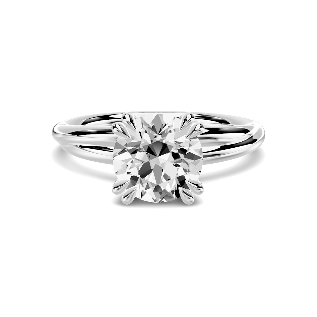 Avalon Crossover Double Prong Solitaire Engagement Ring