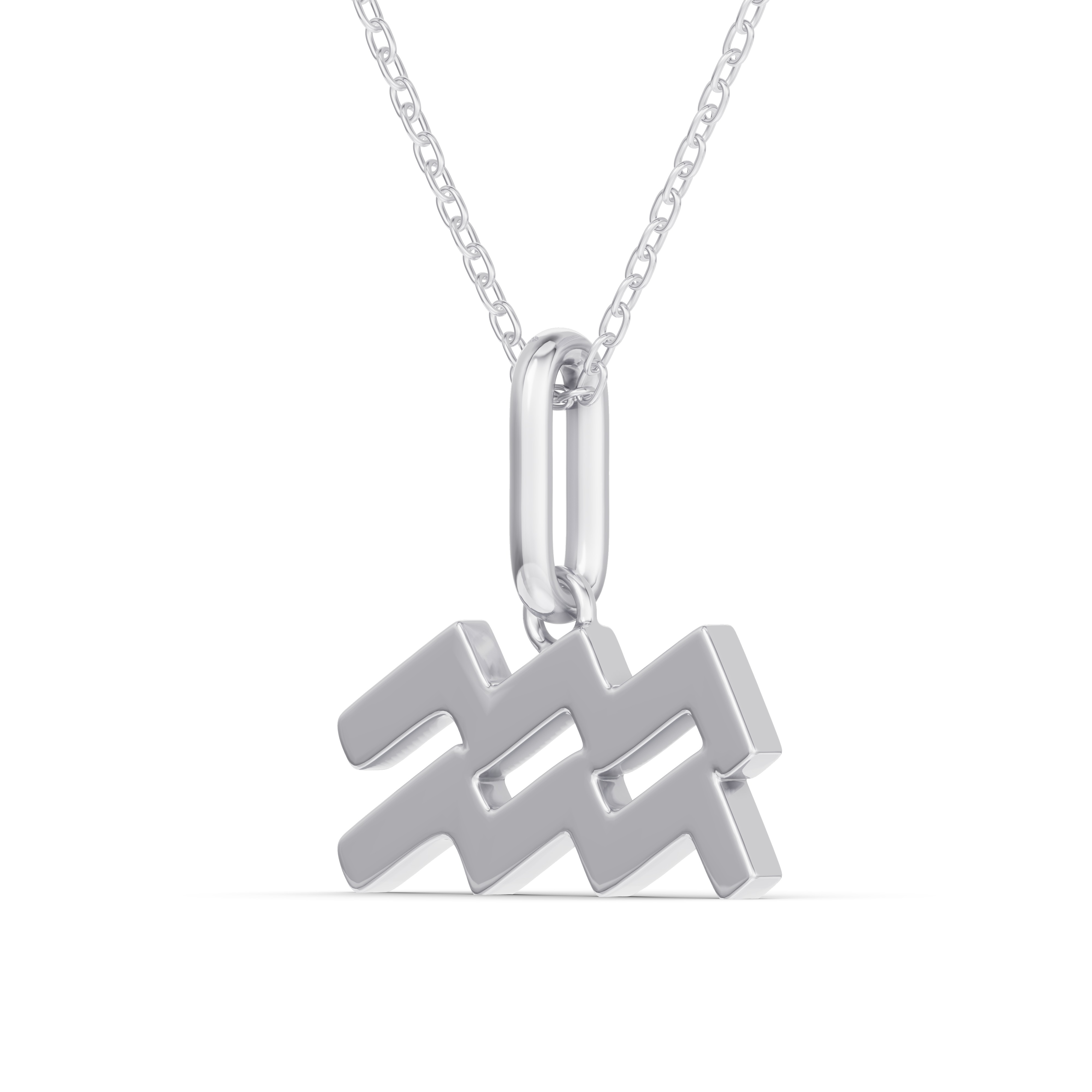 Aquarius Zodiac Glyph Necklace