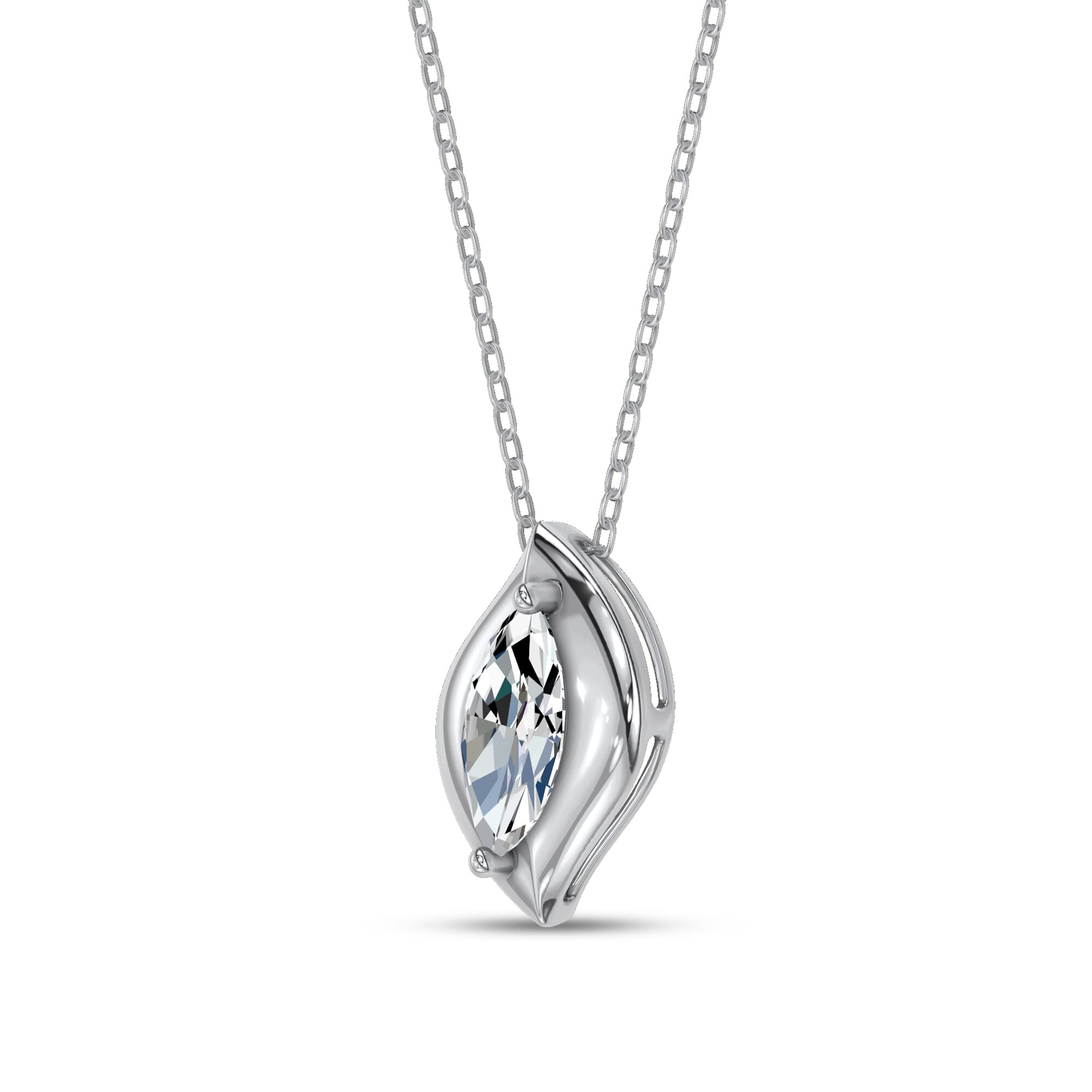 Draped Marquise Lab Diamond Pendant Necklace by Christian Siriano
