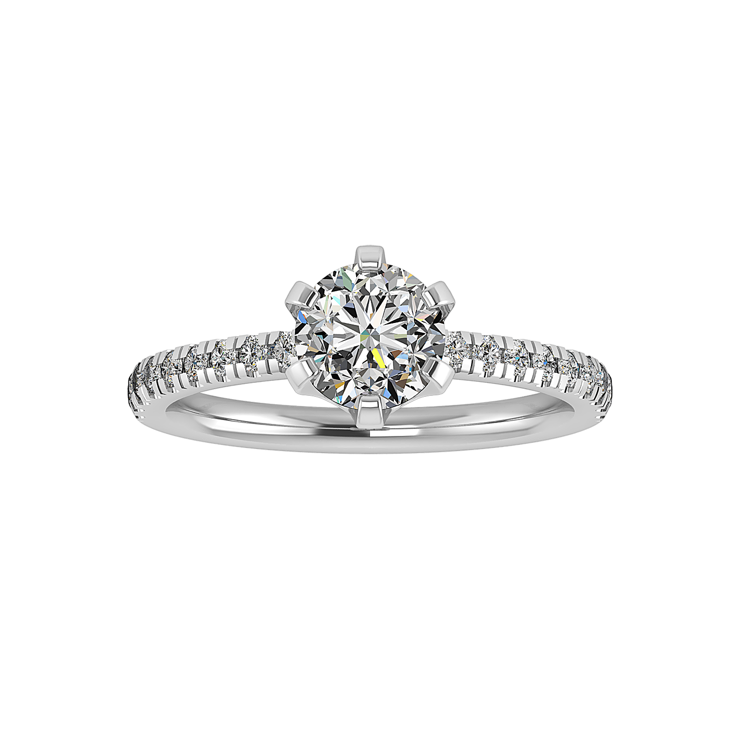 Noa Pave Sculpted 6-Prong Engagement Ring