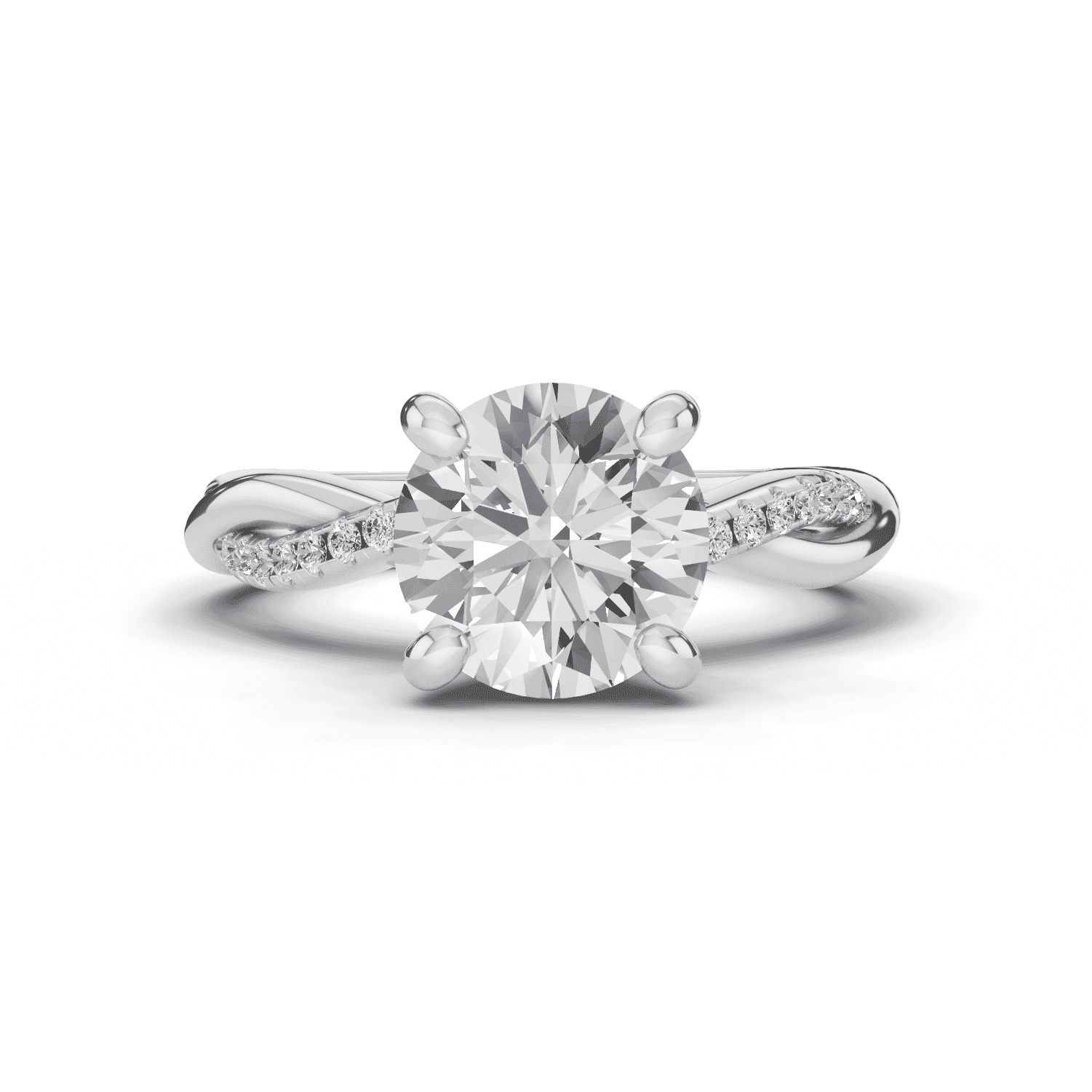 Signature Hearts and Arrows Pave Twist Engagement Ring
