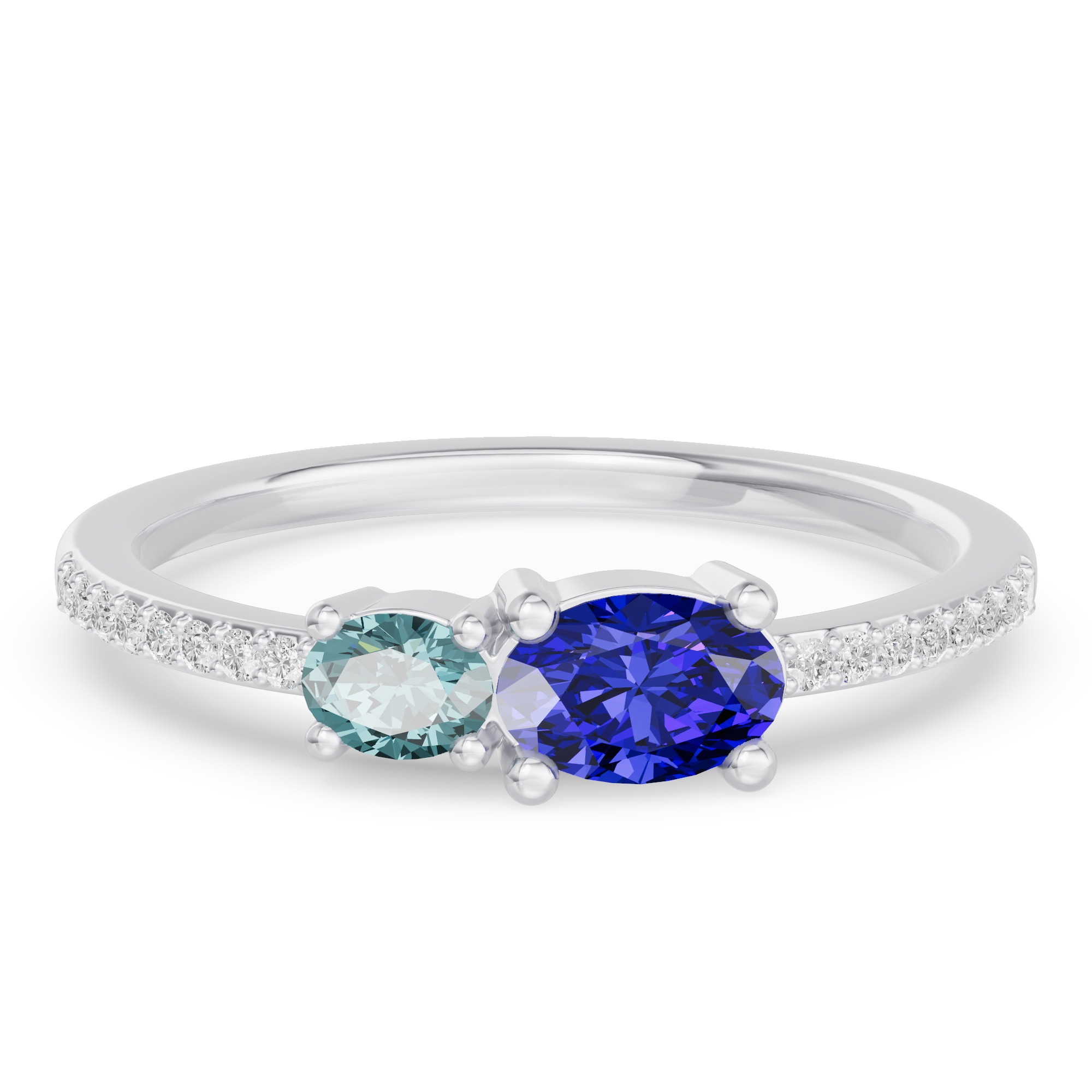 Toi Et Moi Deux Bleu Pave Ring