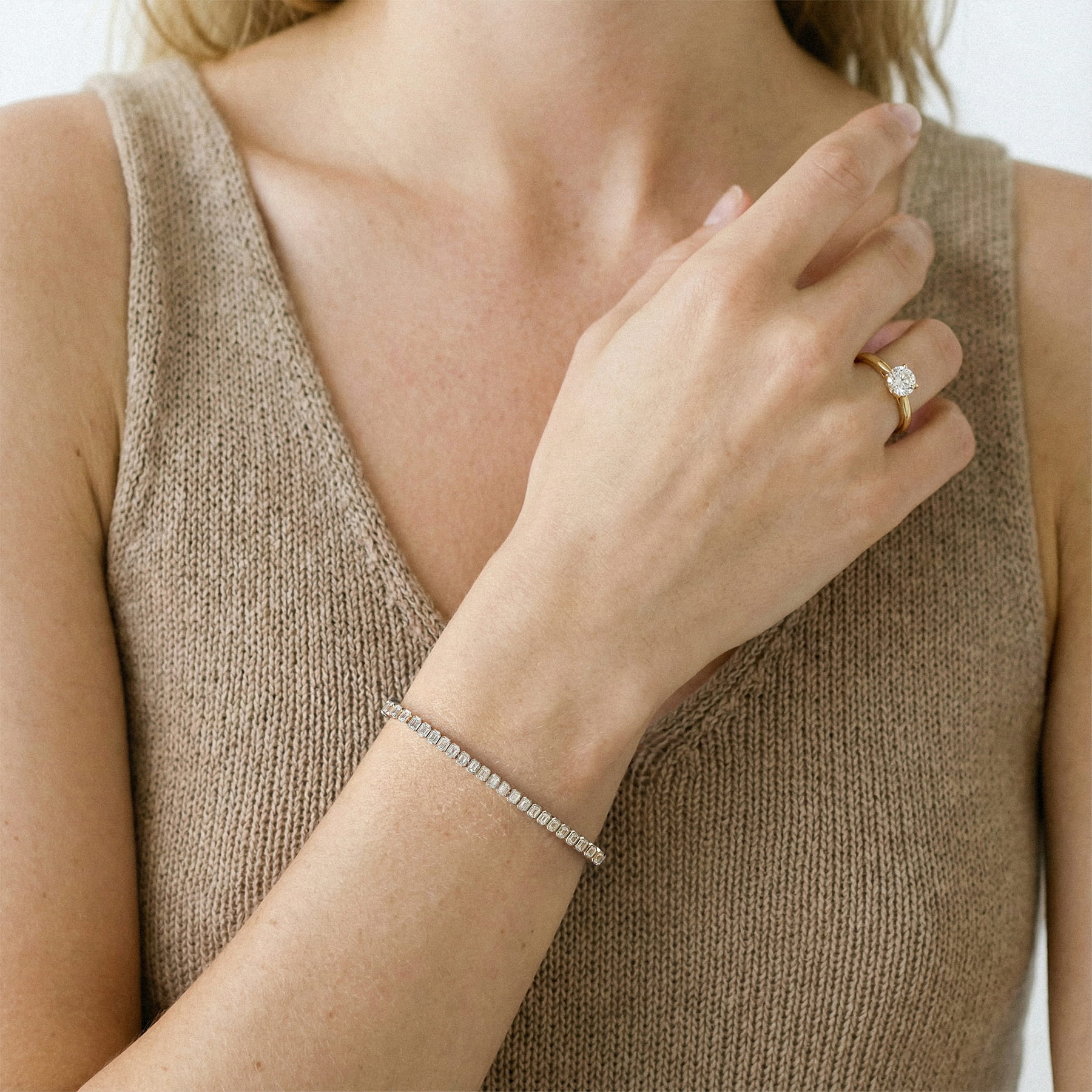 North-South Emerald-Cut Diamond Bracelet