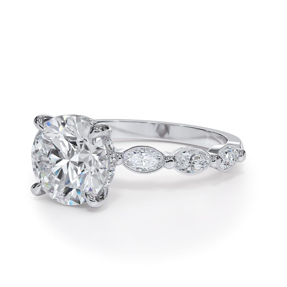 Bellora Marquise Diamond Hidden Halo Engagement Ring