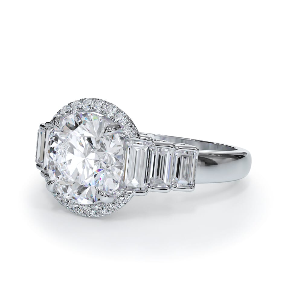 Brillara Graduated Baguette Engagement Ring