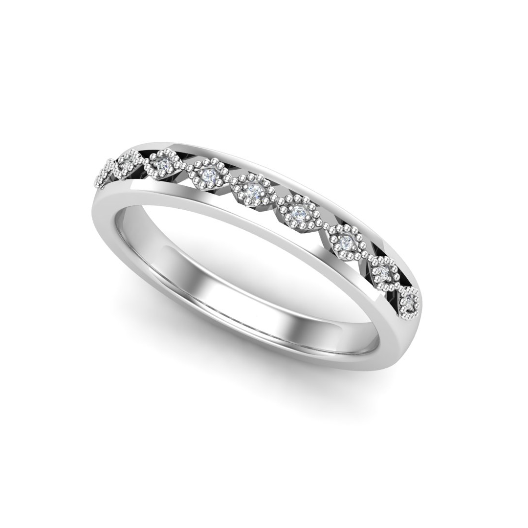 Meadow Pave And Milgrain Band