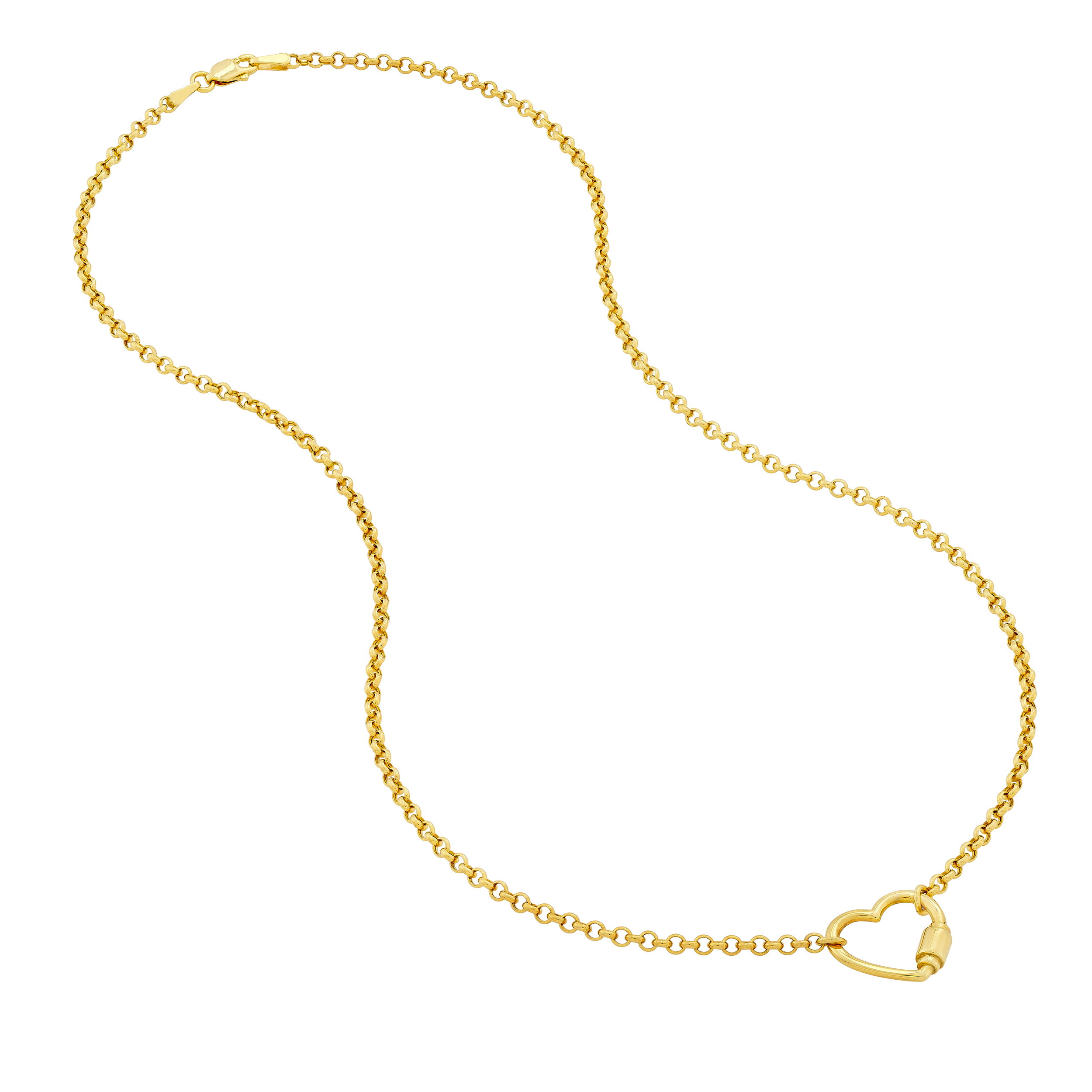 Carabiner Heart Gold Necklace