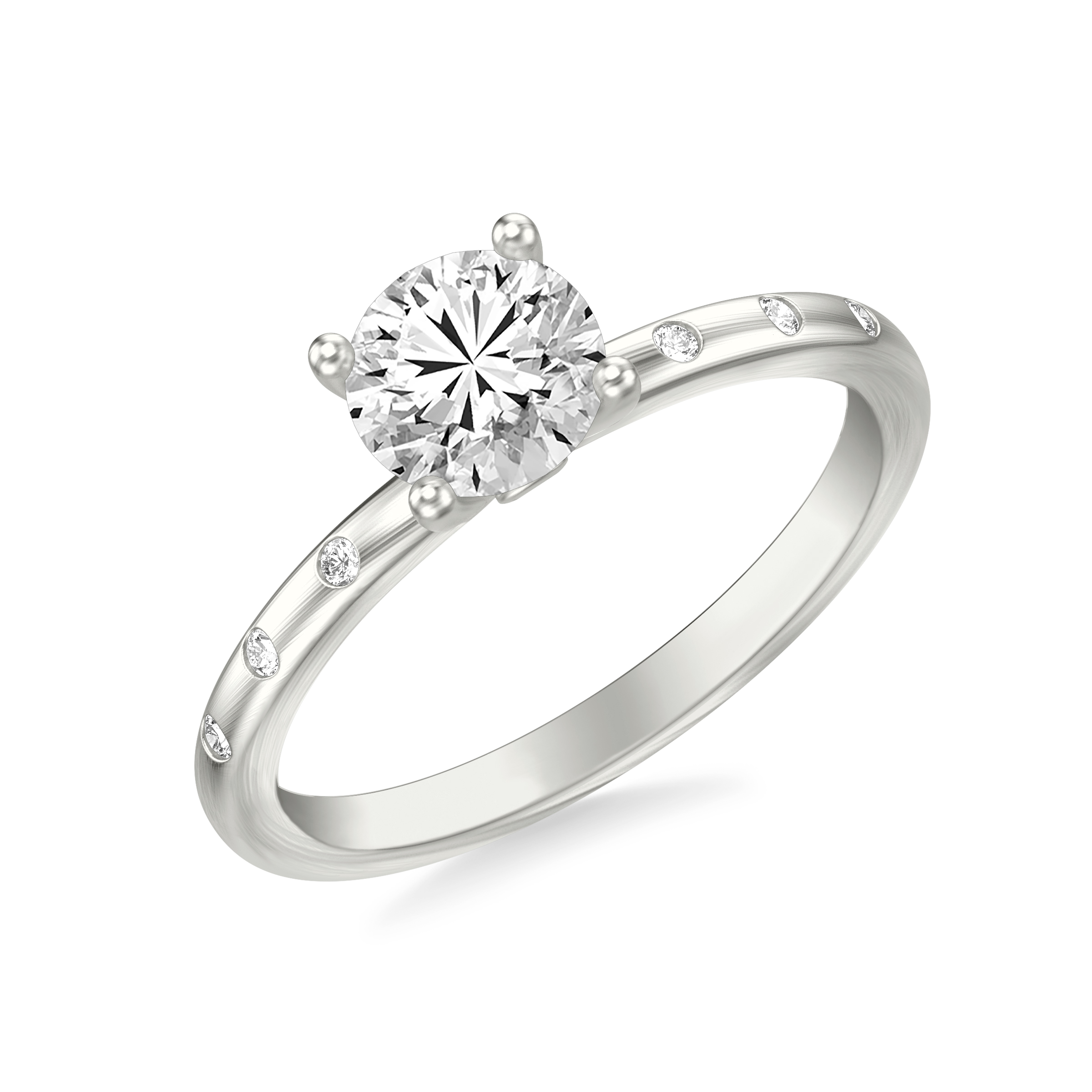 Alondra Brushed Finish Engagement Ring