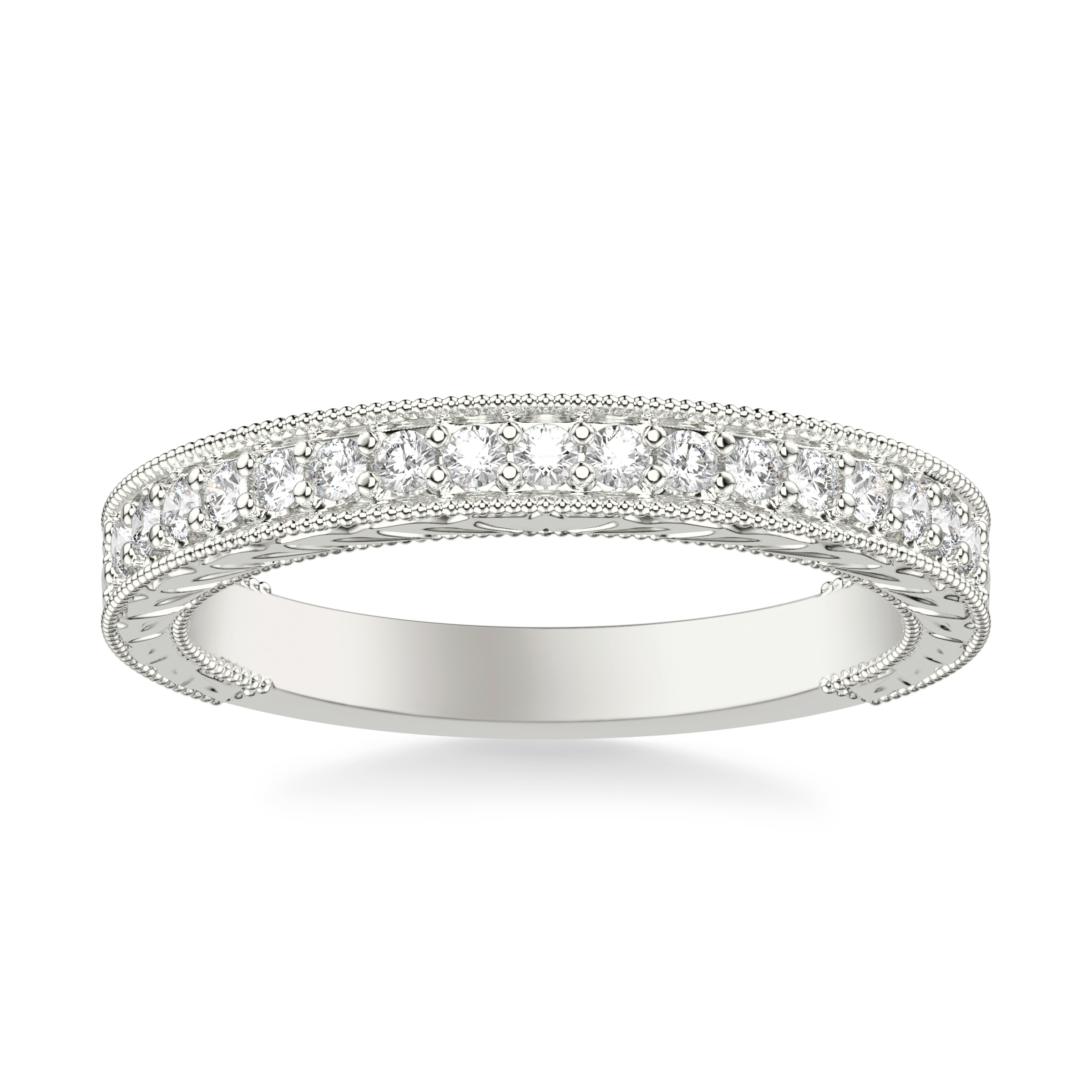 Kensie Grand Engraved Pave Diamond Band