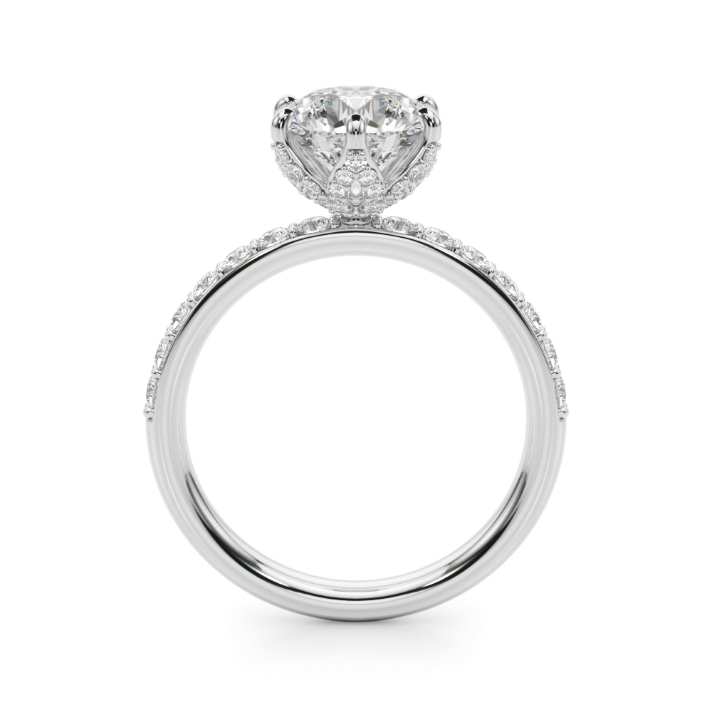 Celestara Sculpted Pave Prong Engagement Ring