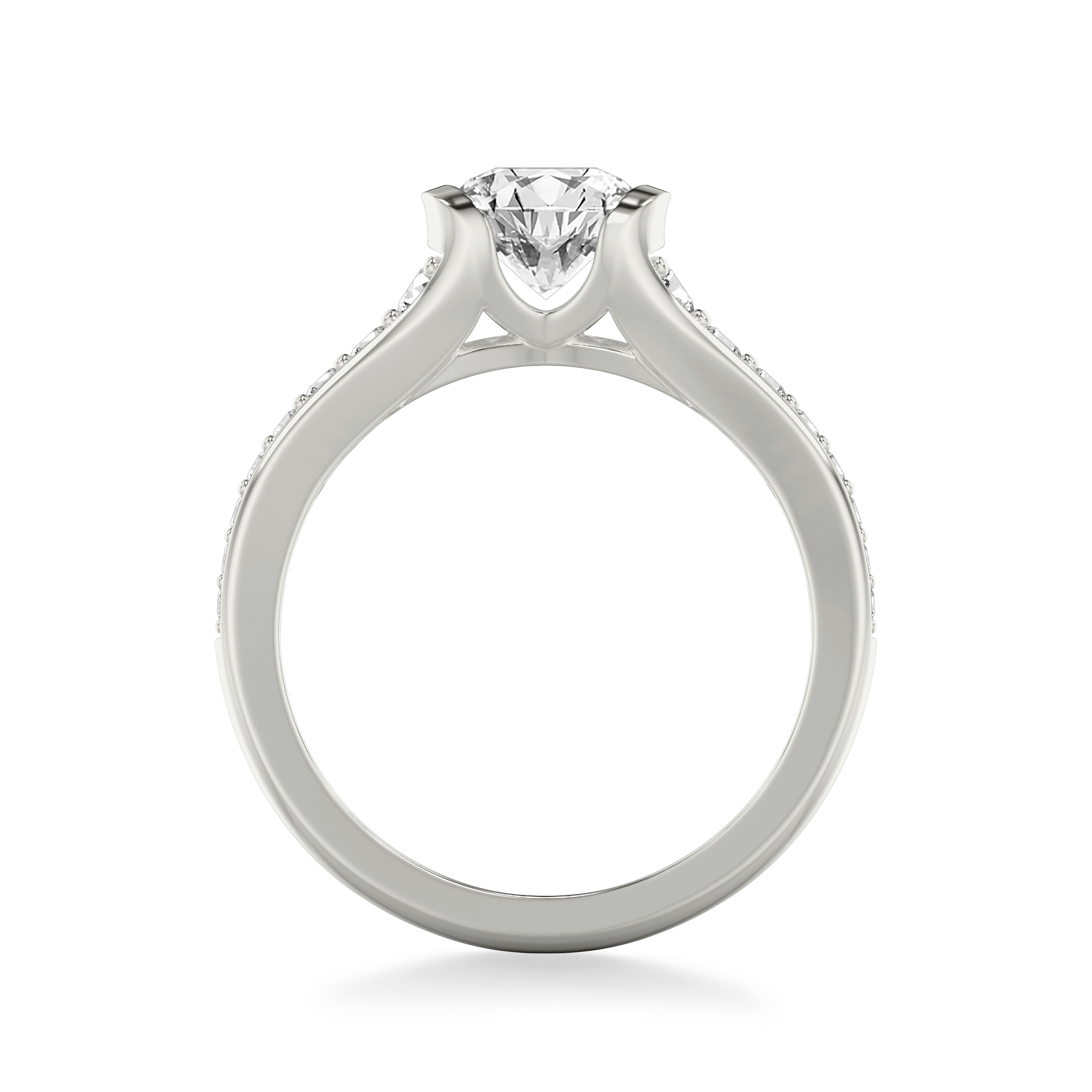 Colette Bezel Engagement Ring with Diamond Shank
