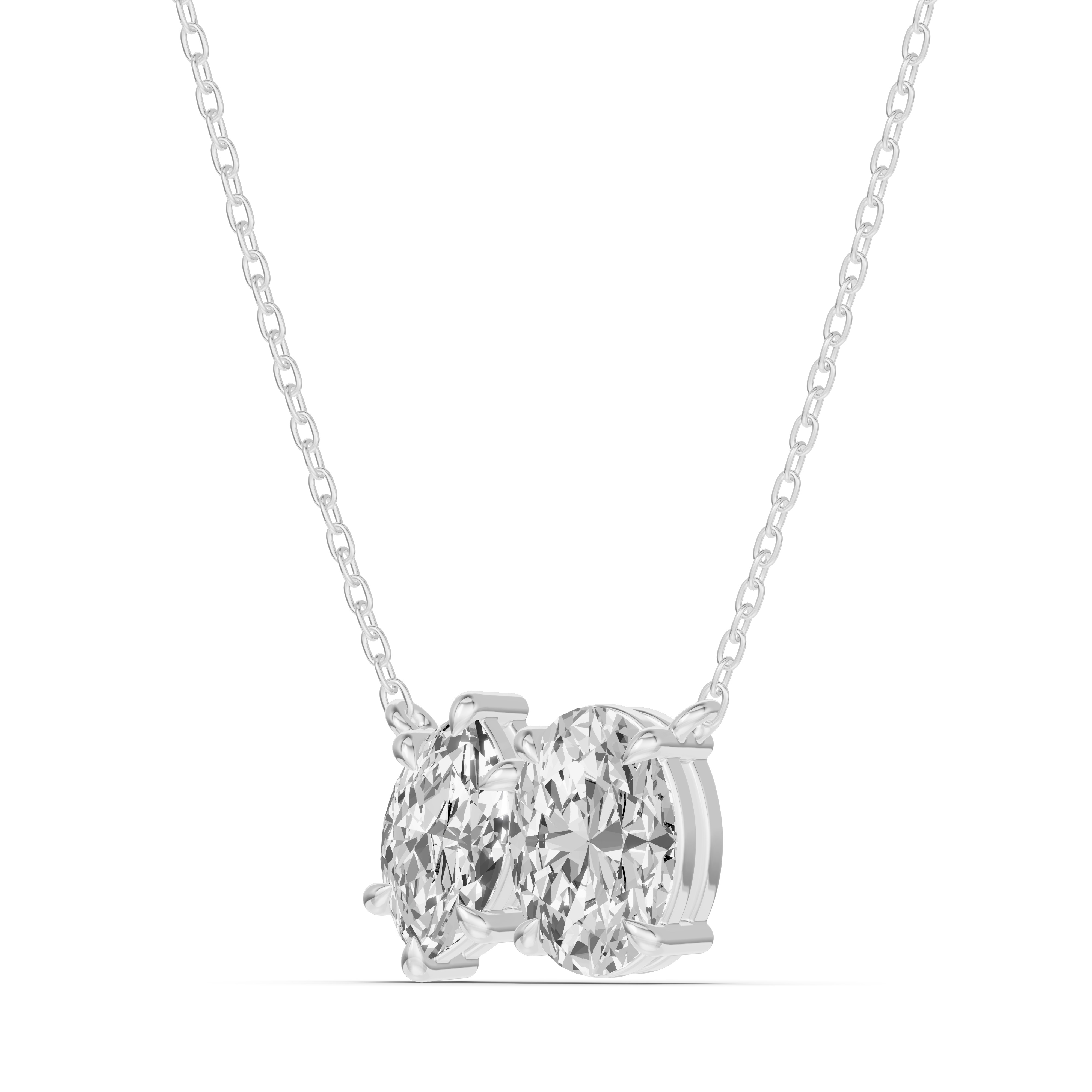 Toi et Moi Marquise and Oval Lab Diamond Necklace (1.50 ct. tw.)