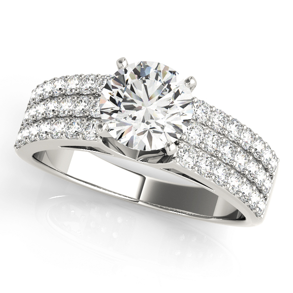 Selma 3 Row Pave Diamond Engagement Ring