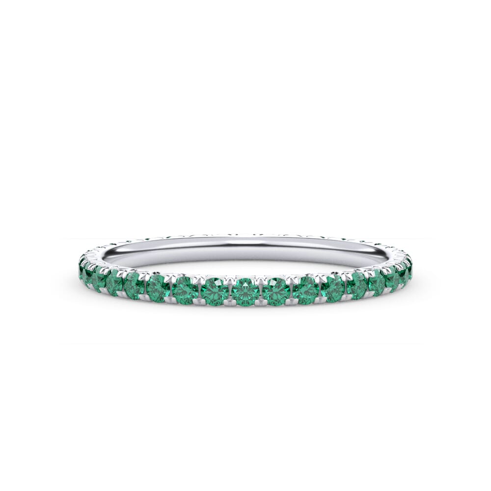 Emerald Pave Eternity Band