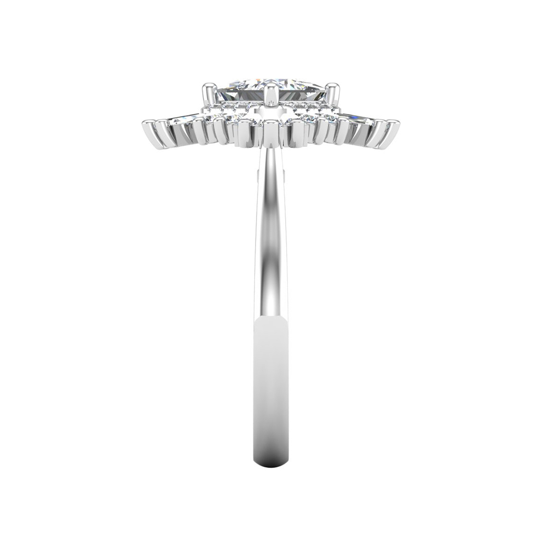 Delaney Ballerina Style Halo Engagement Ring