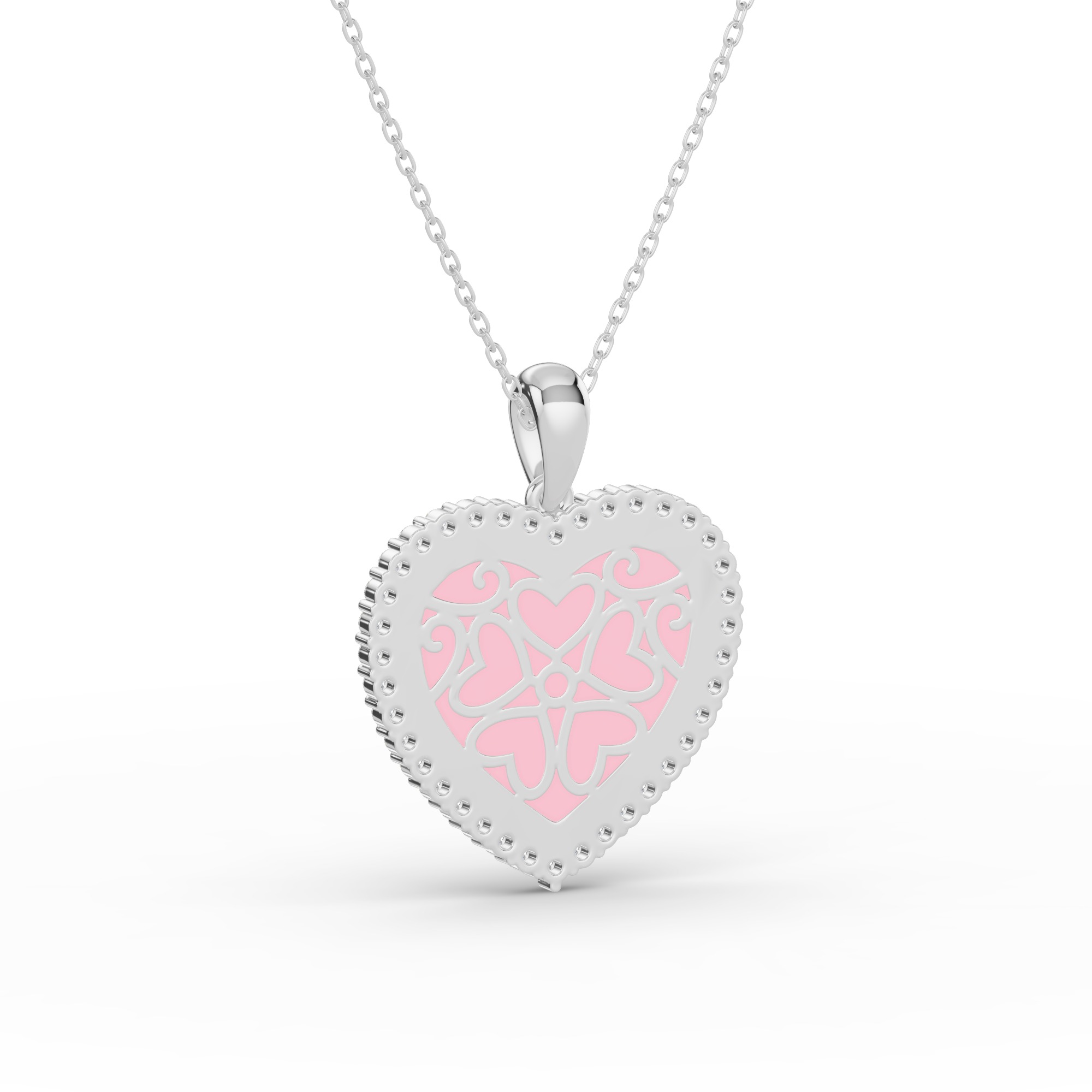 Forever Heart Halo Diamond Necklace