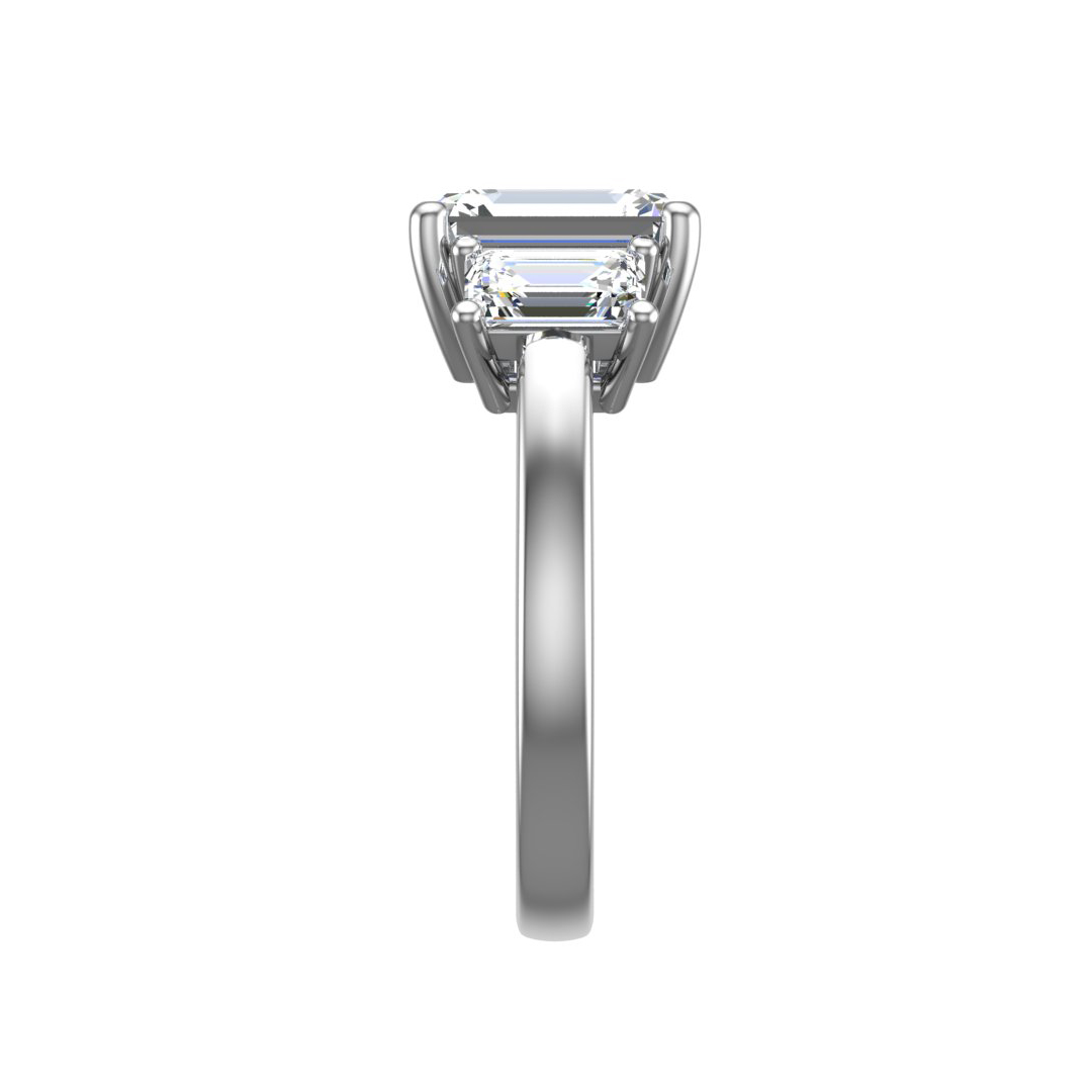Aaliyah Emerald Three-Stone Engagement Ring