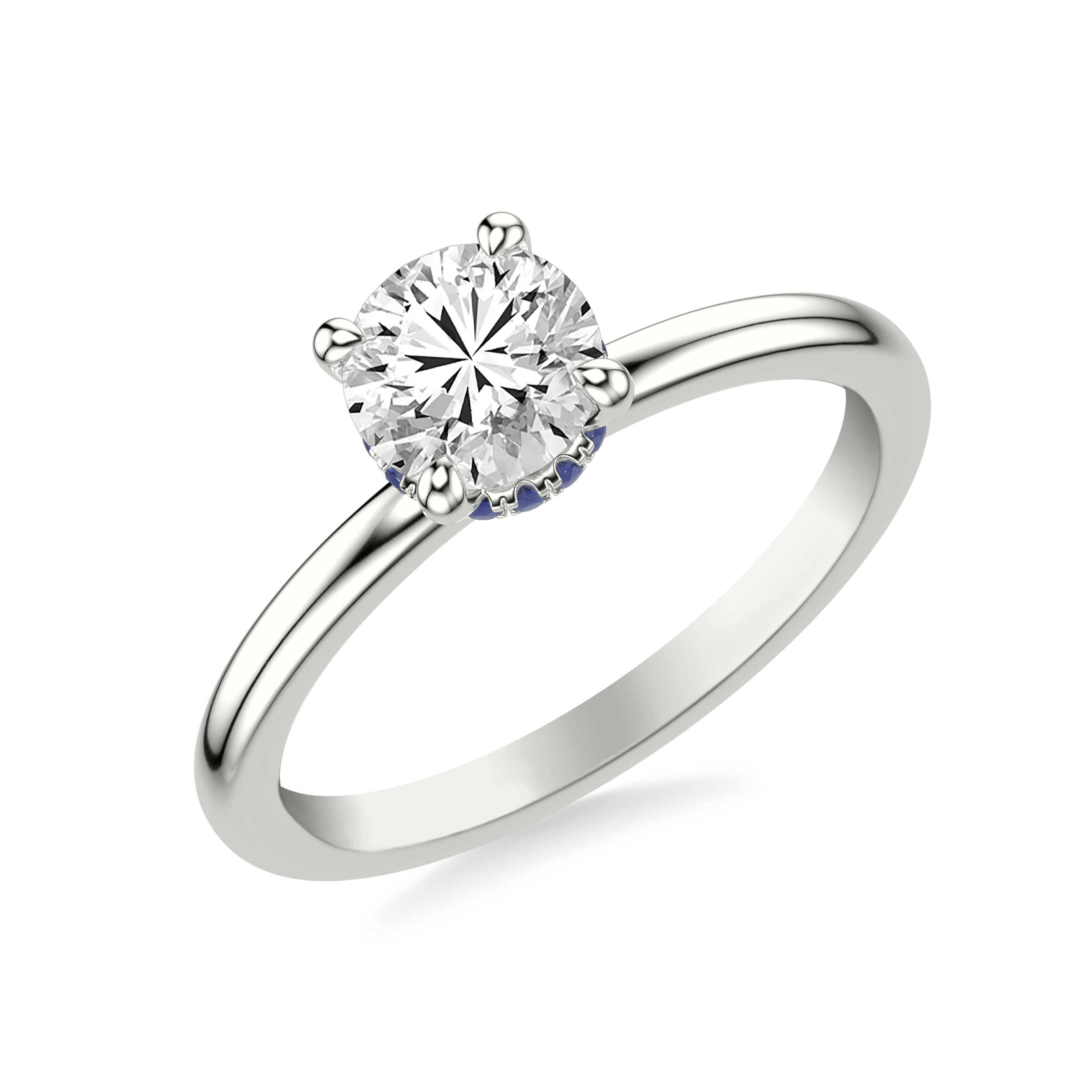 Violeta Sapphire Hidden Halo Engagement Ring