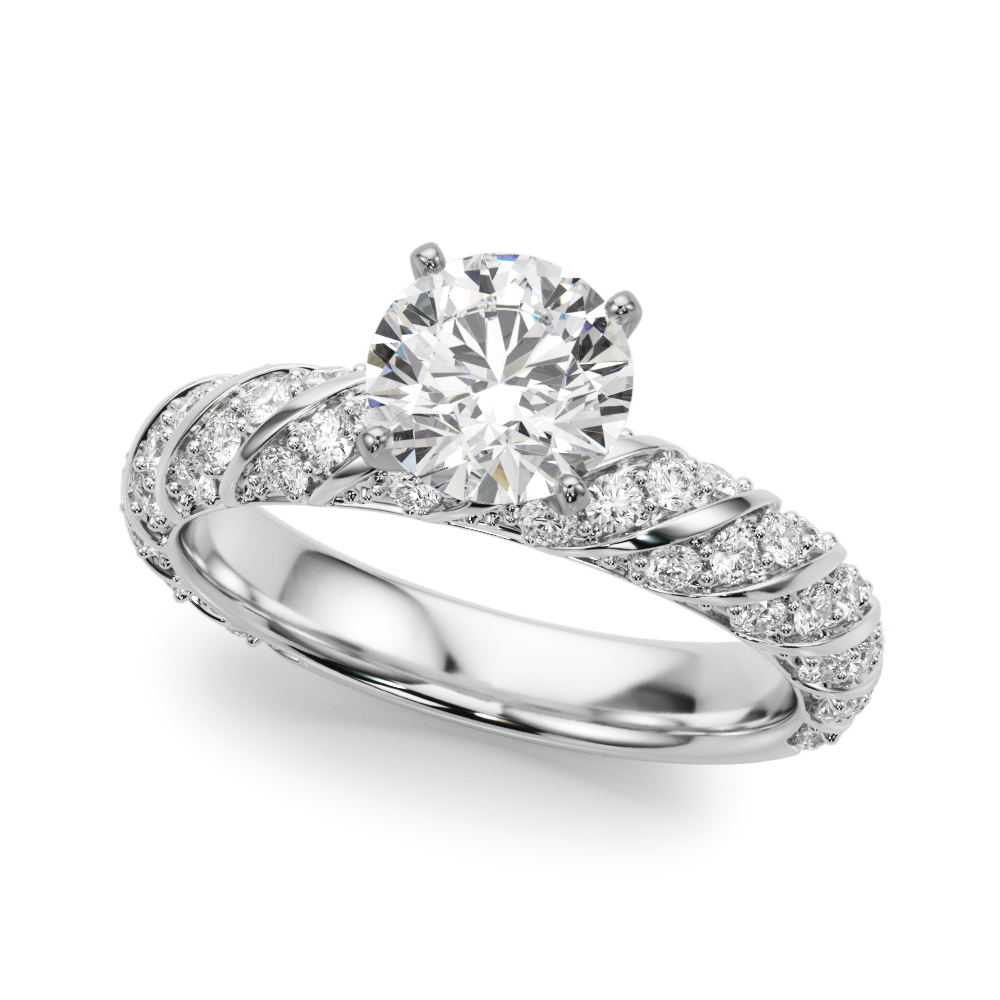 Aurorite Swirl Inspired Diamond Engagement Ring