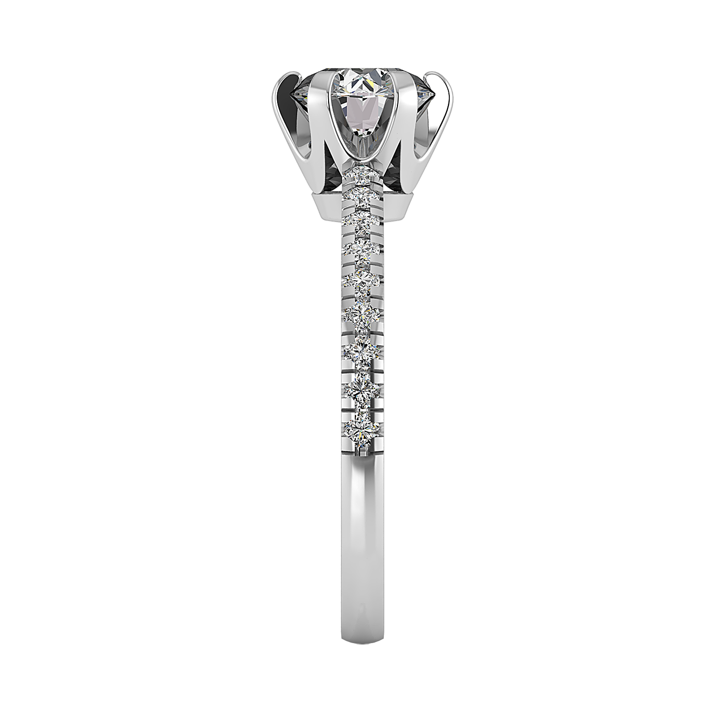 Noa Pave Sculpted 6-Prong Engagement Ring