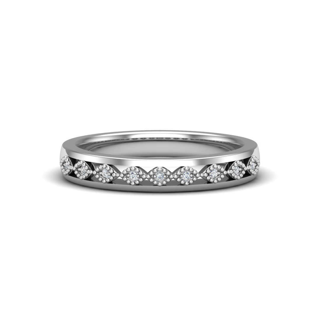 Meadow Pave And Milgrain Band